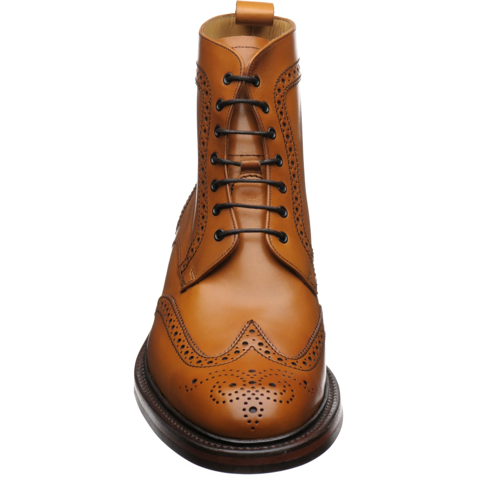Barker Calder mens rubber-soled brogue boots in cedar calf - Image 2