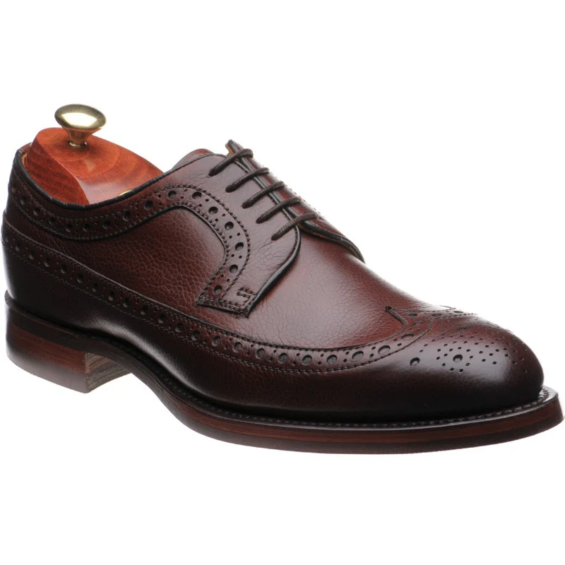 Barker Calvay mens brogues in cherry grain