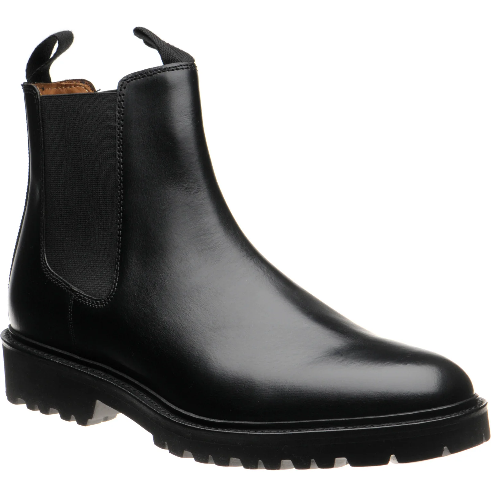 Barker Camborne mens rubber-soled Chelsea boots in black calf