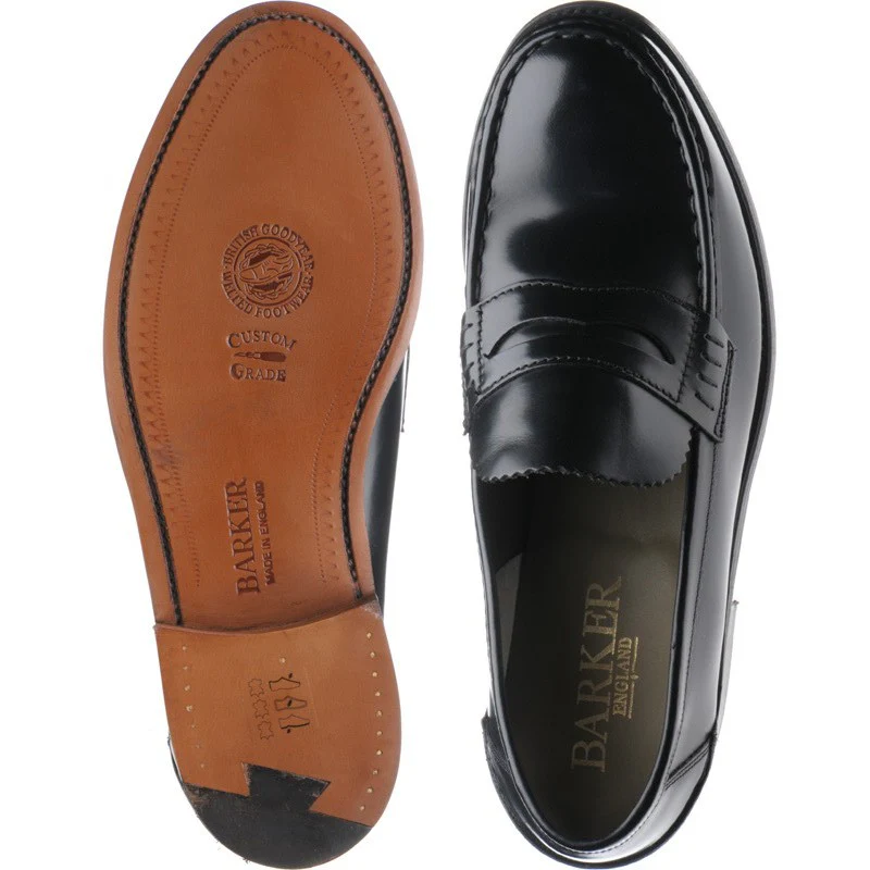 Barker Caruso mens loafers in black polished - Image 3