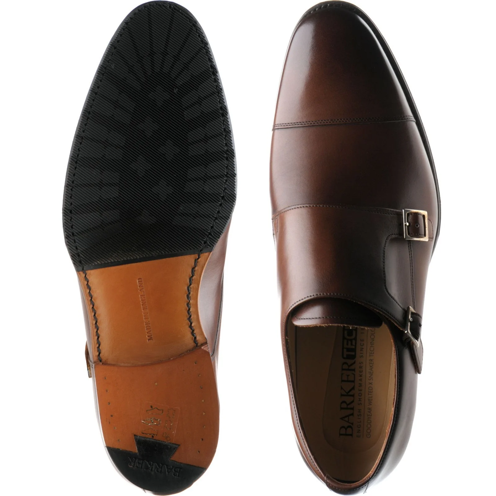 Barker Edison mens hybrid-soled double monk shoes in walnut calf - Image 3