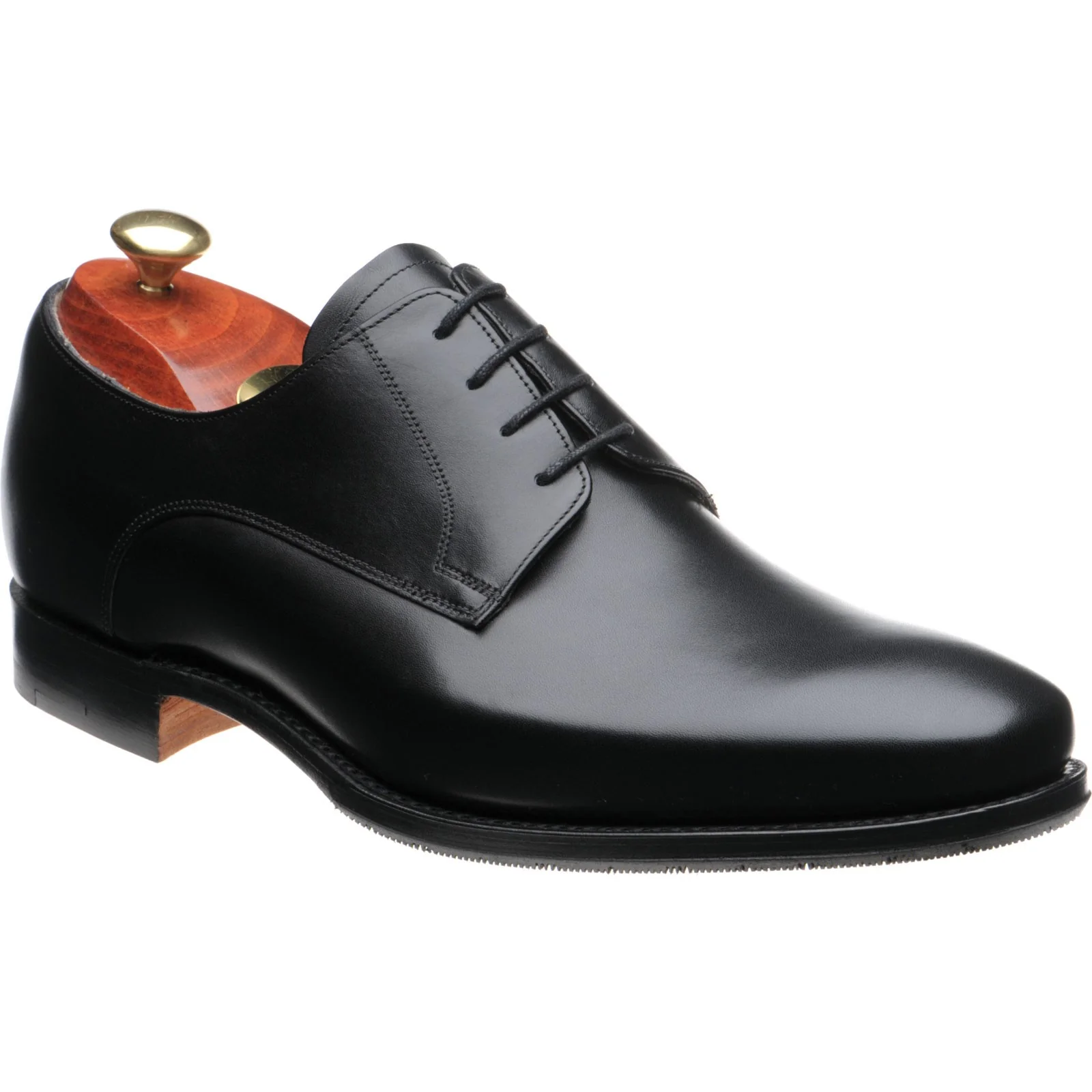 Barker Ellon mens hybrid-soled Derby shoes in black calf