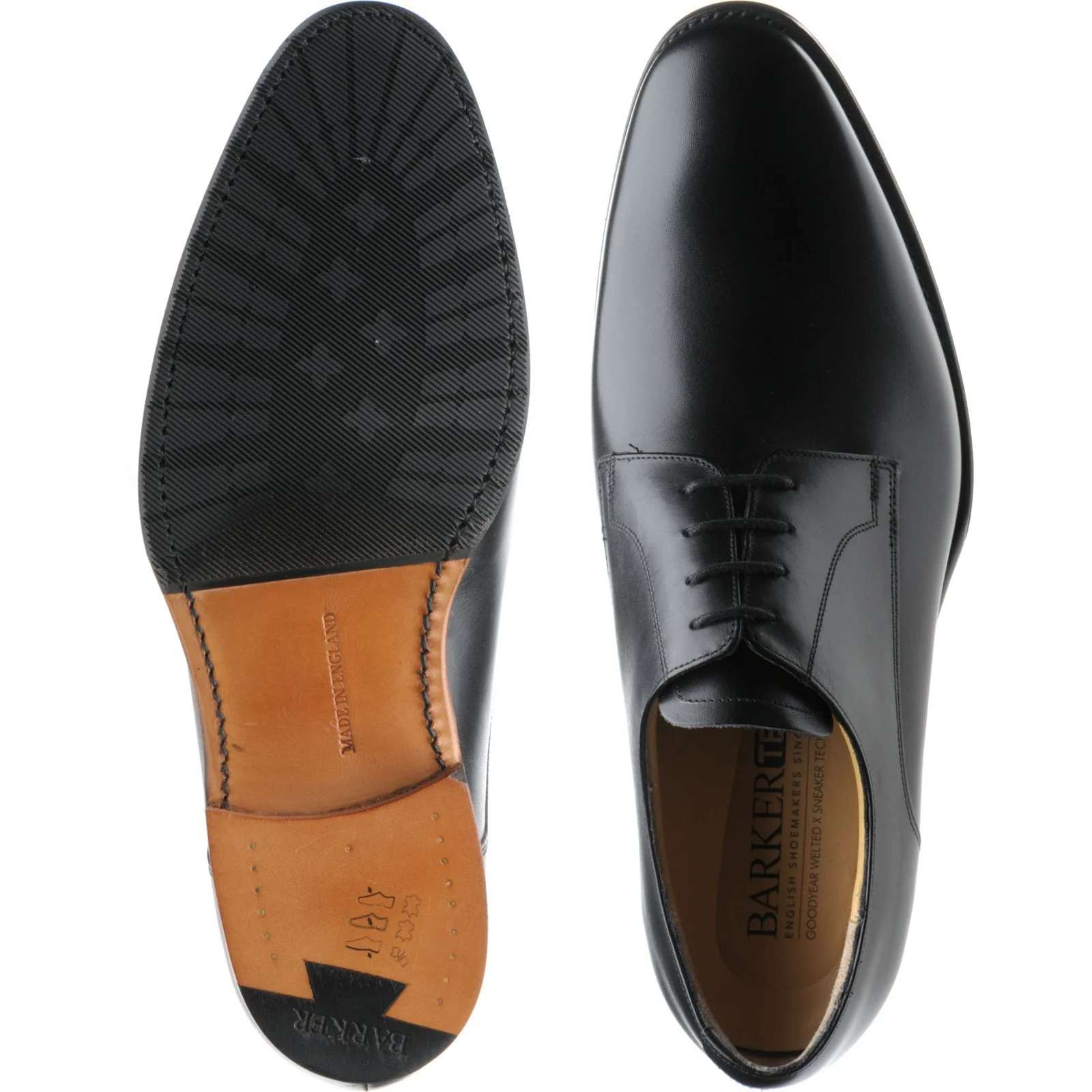 Barker Ellon mens hybrid-soled Derby shoes in black calf - Image 3