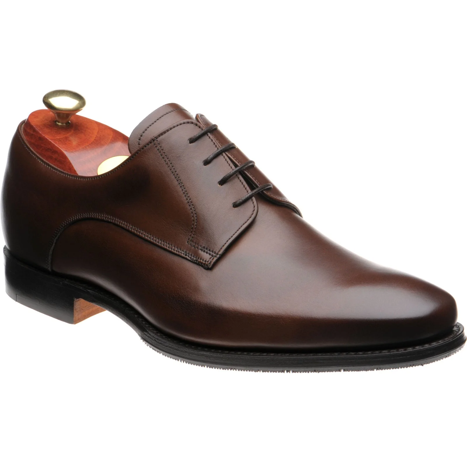 Barker Ellon mens hybrid-soled Derby shoes in dark walnut calf