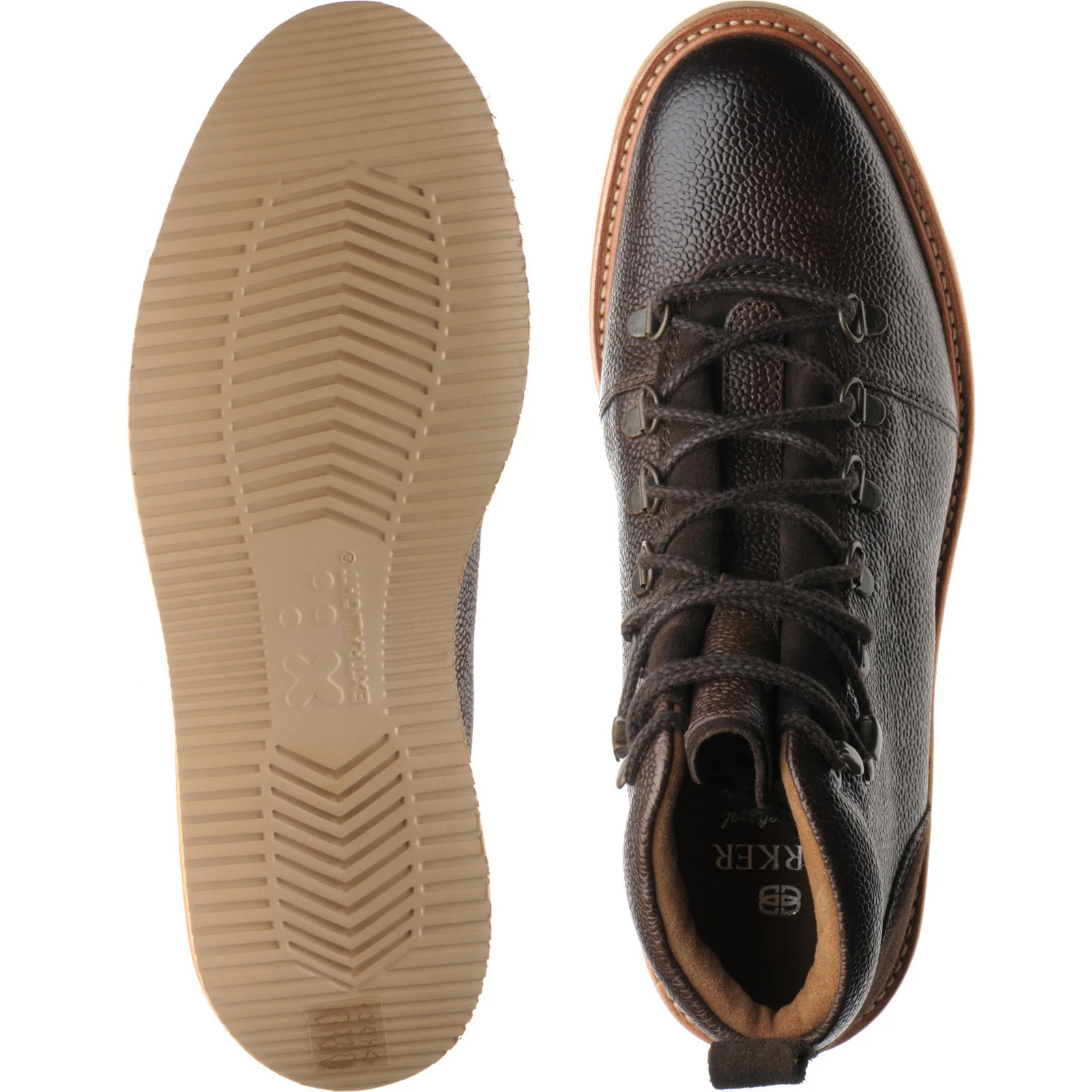 Barker Frank mens rubber-soled boots in choc grain and burish suede - Image 3