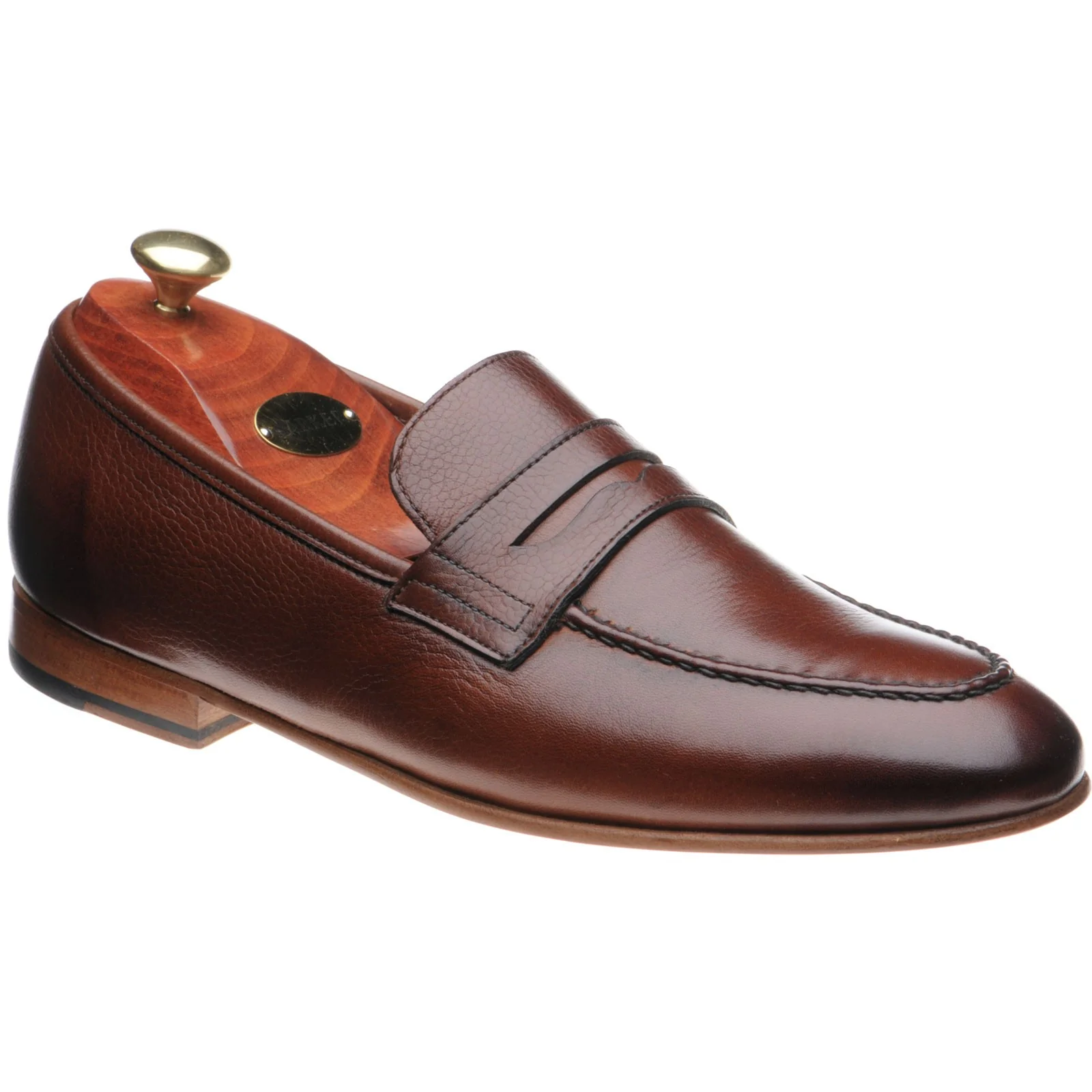 Barker Ledley mens loafers in cherry grain