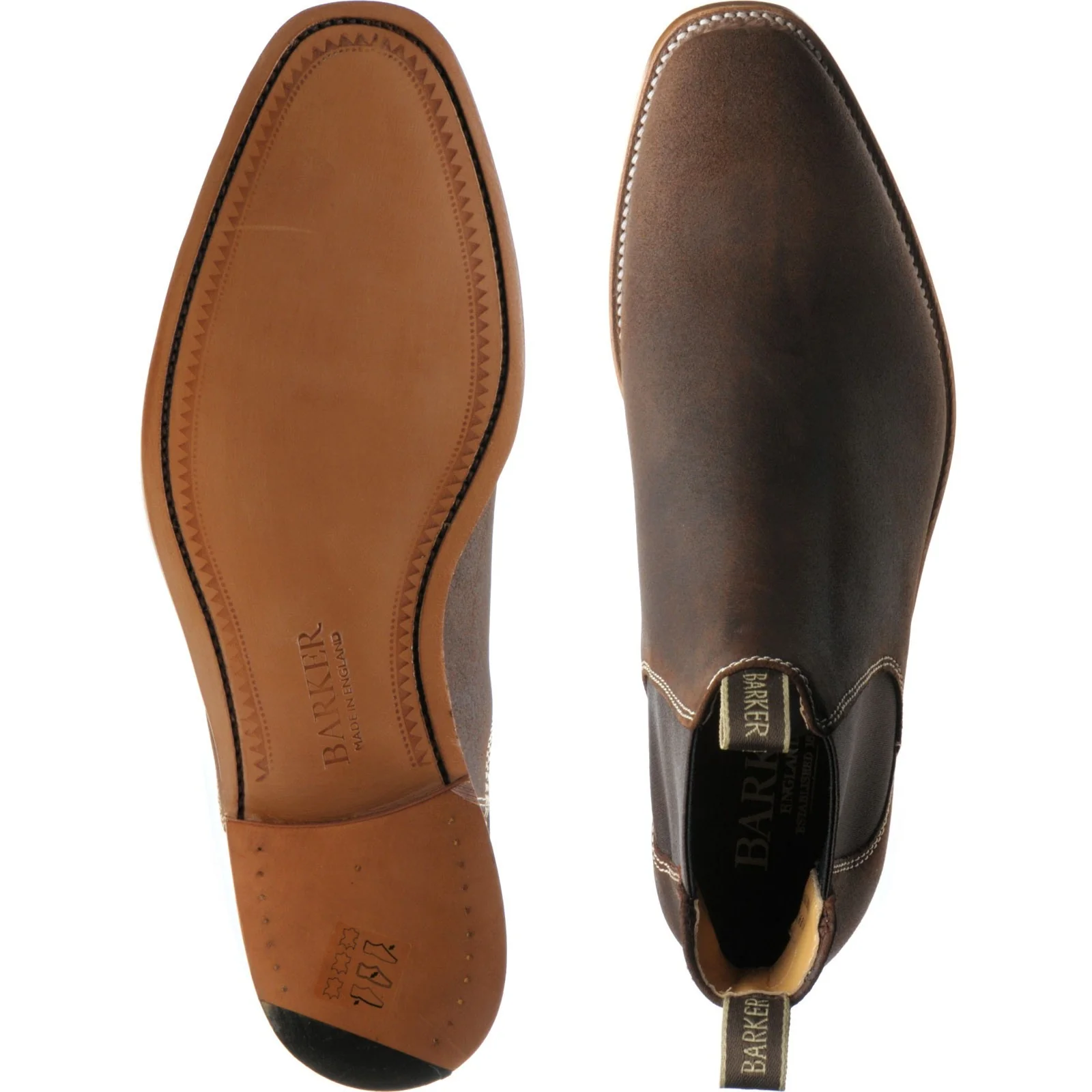 Barker Mansfield mens Chelsea boots in brown waxy suede - Image 3