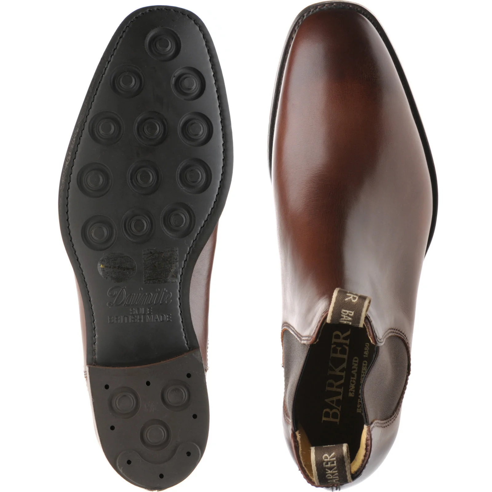 Barker Mansfield Rubber mens rubber-soled Chelsea boots in walnut calf - Image 3