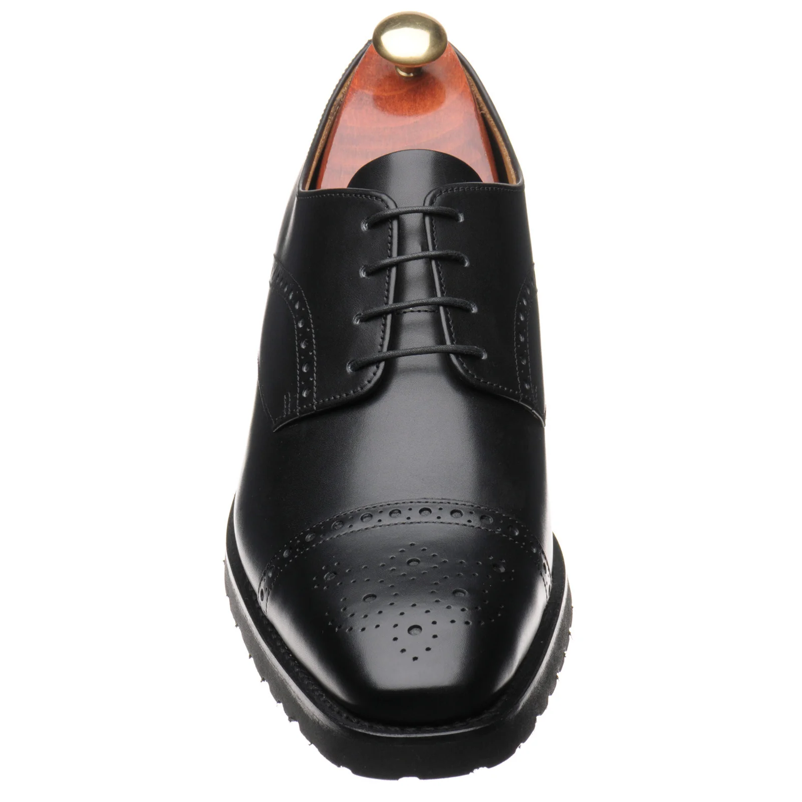 Barker Margate mens rubber-soled semi-brogues in black calf - Image 2
