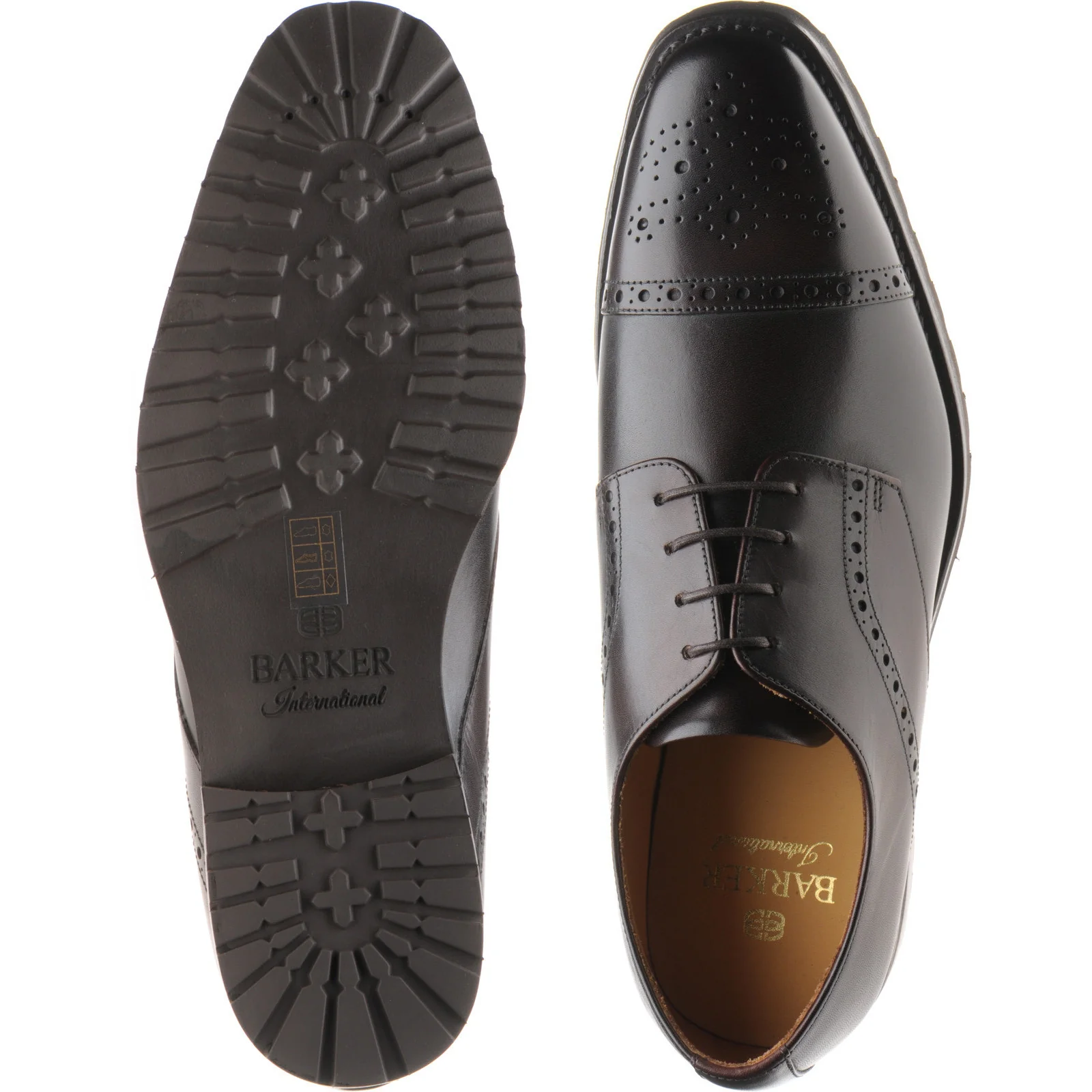Barker Margate mens rubber-soled semi-brogues in chestnut calf - Image 3