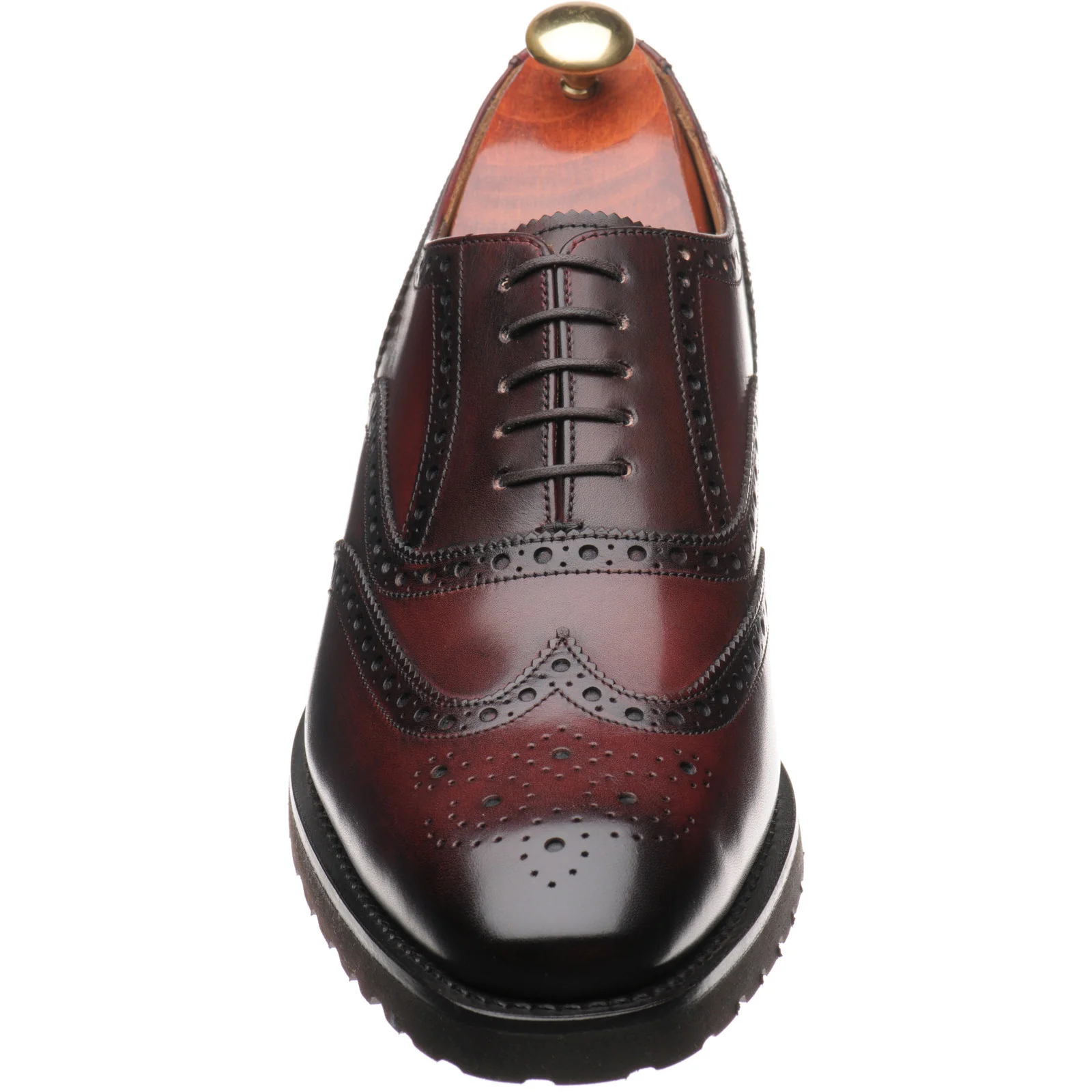 Barker Marston mens rubber-soled brogues in burgundy calf - Image 2
