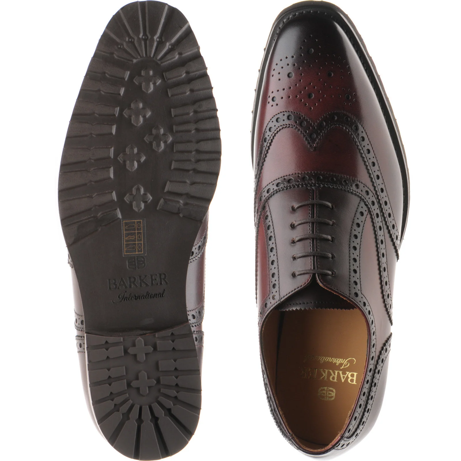 Barker Marston mens rubber-soled brogues in burgundy calf - Image 3