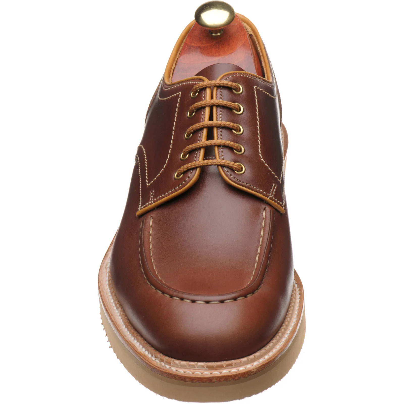 Barker Michigan mens rubber-soled Derby shoes in brown waxy calf - Image 2