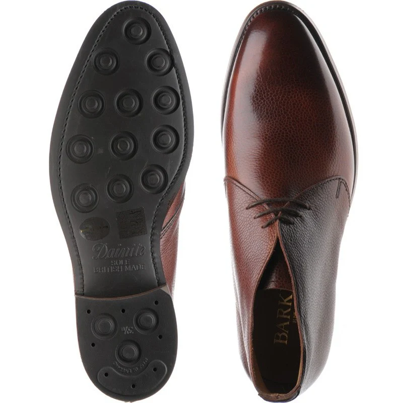 Barker Orkney mens rubber-soled boots in cherry grain - Image 3
