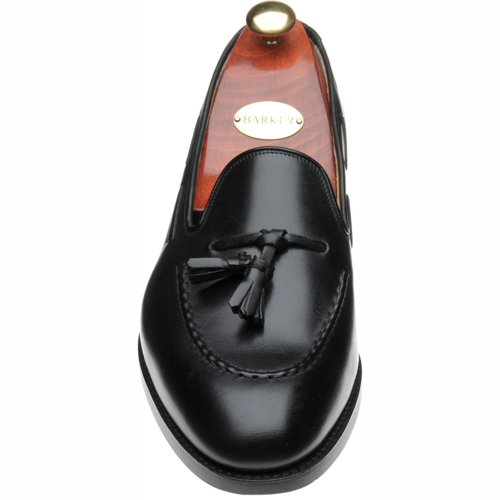 Barker Pevensey mens tasselled loafers in black calf - Image 2