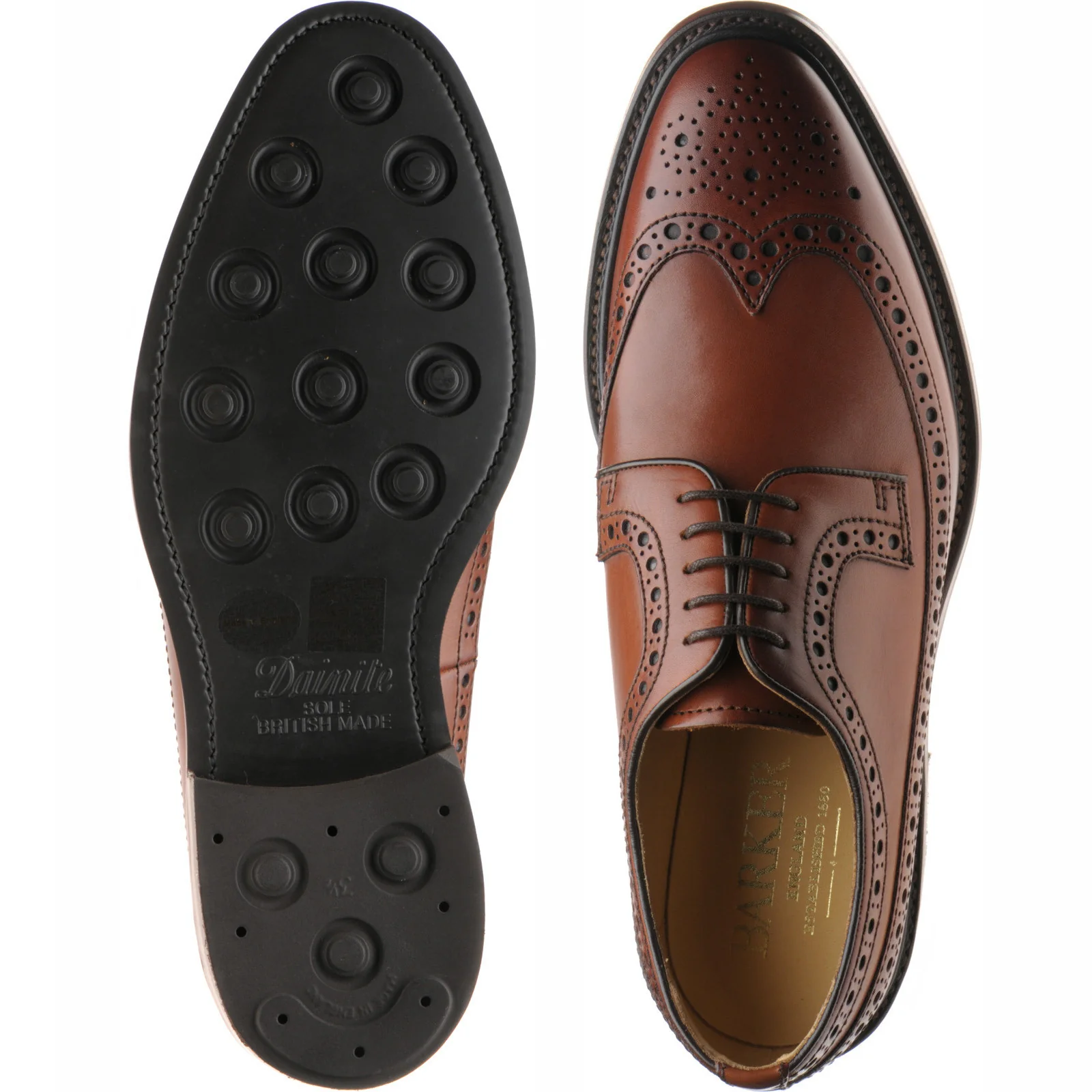 Barker Pickering mens rubber-soled brogues in chestnut calf - Image 3