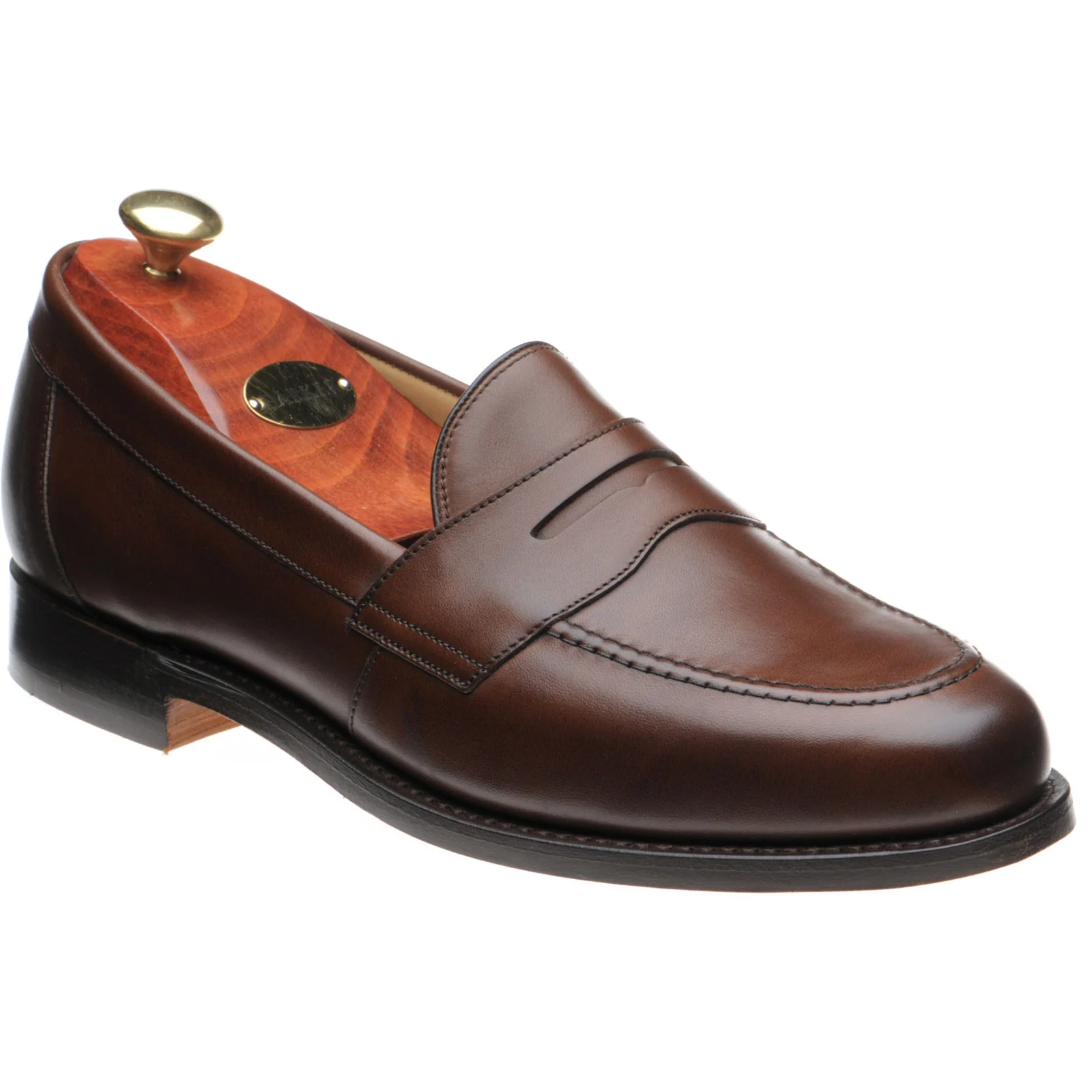 Barker Portsmouth mens loafers in dark walnut calf