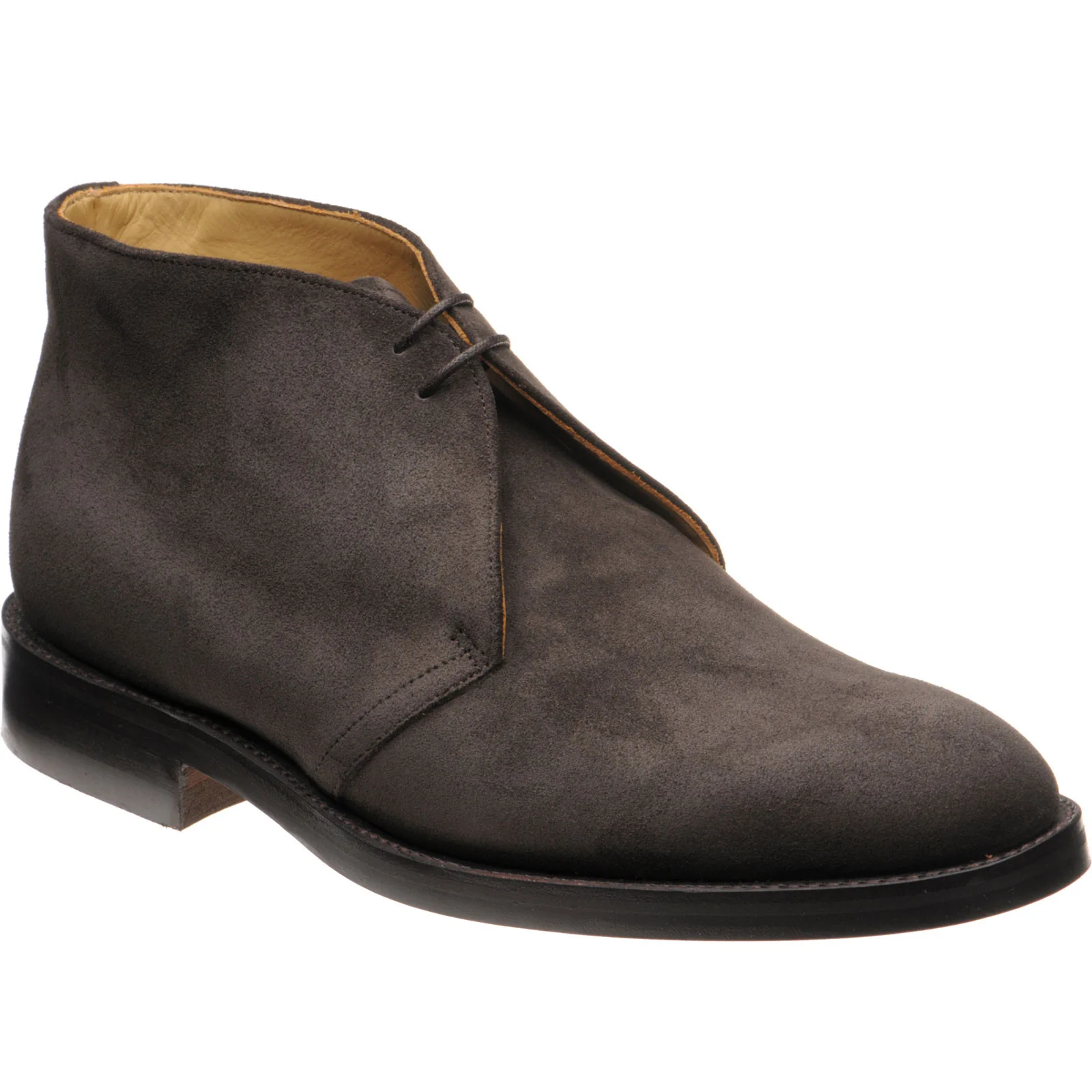 Barker Sandwell mens rubber-soled Chukka boots in dark brown suede