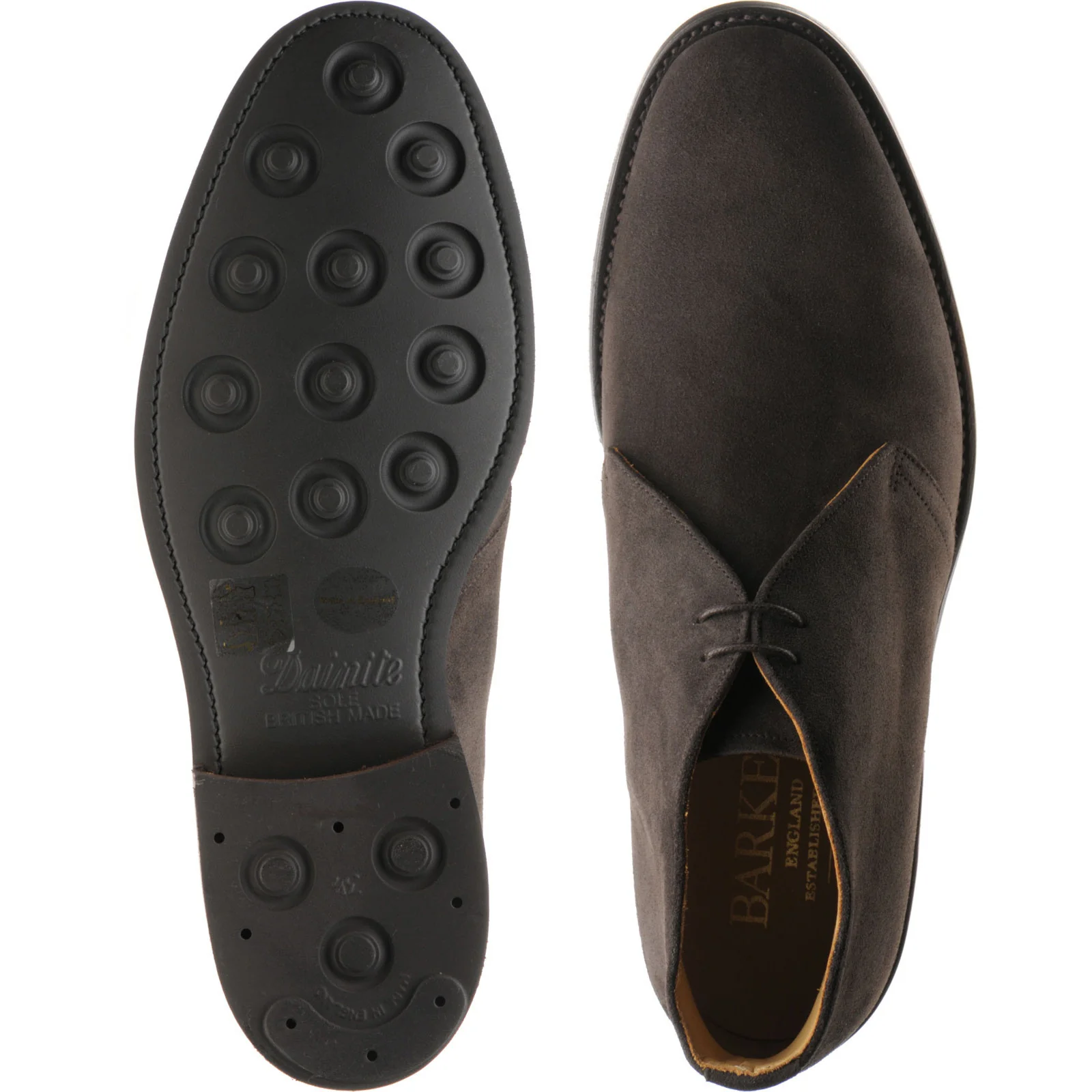 Barker Sandwell mens rubber-soled Chukka boots in dark brown suede - Image 3