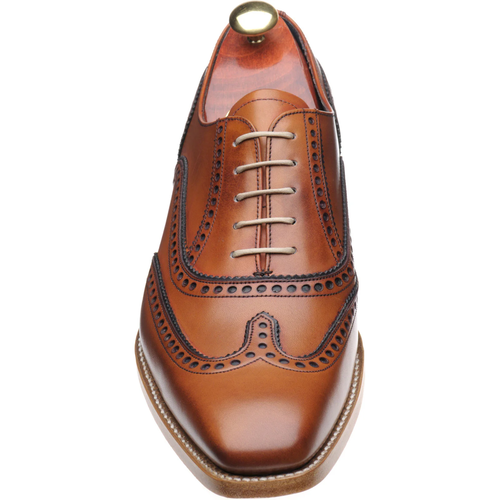 Barker Spencer mens brogues in rosewood calf and navy calf - Image 2