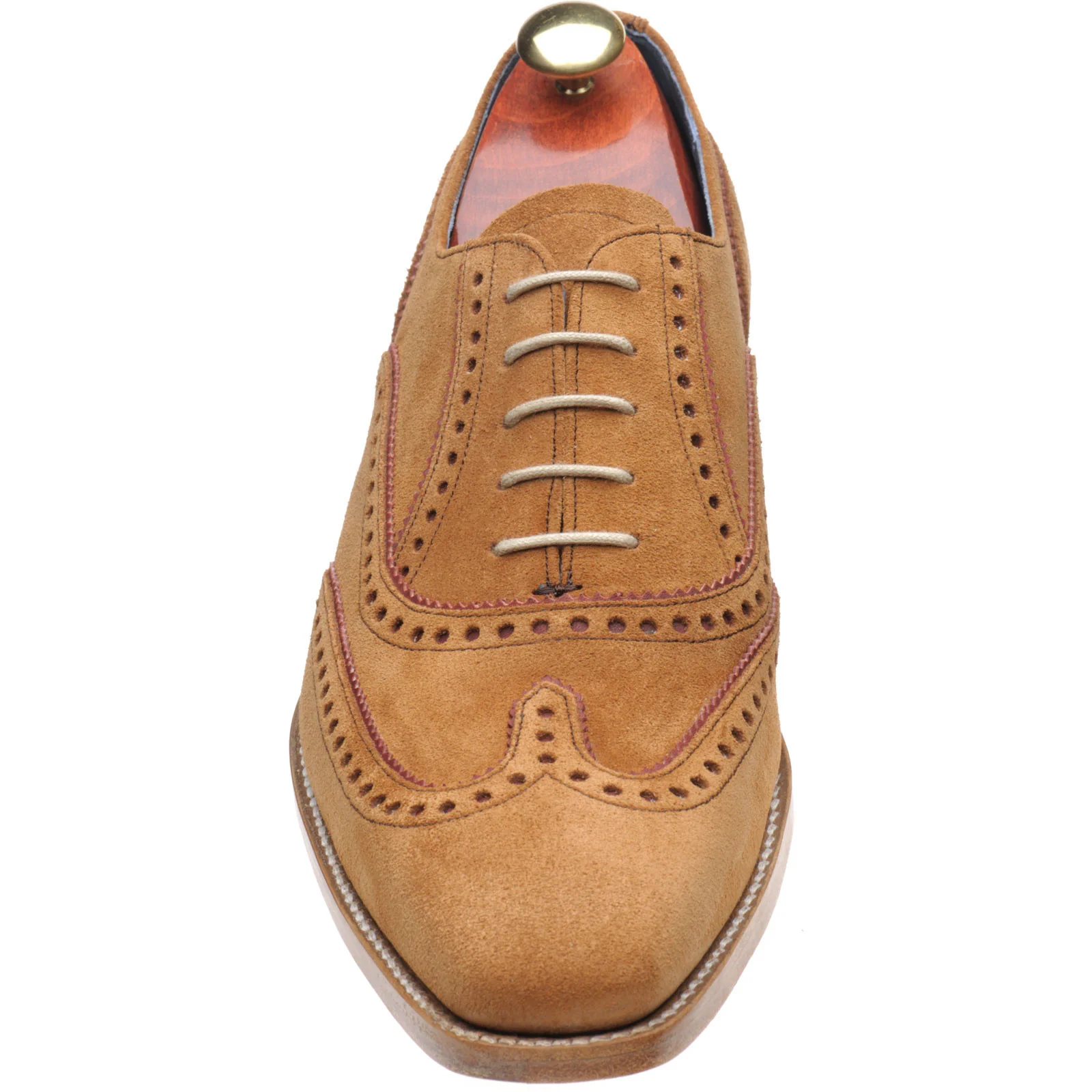 Barker Spencer mens brogues in terra suede  burgundy suede - Image 2