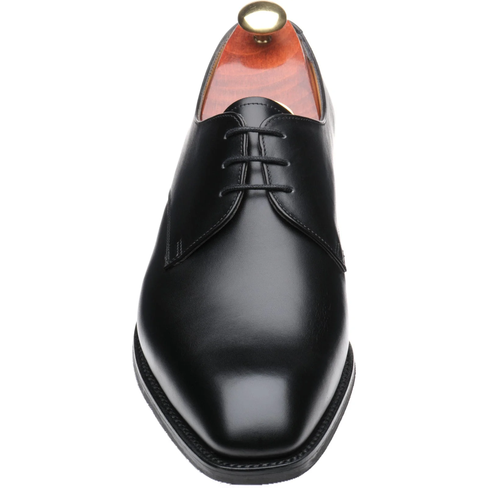 Barker St Austell mens rubber-soled Derby shoes in black calf - Image 2