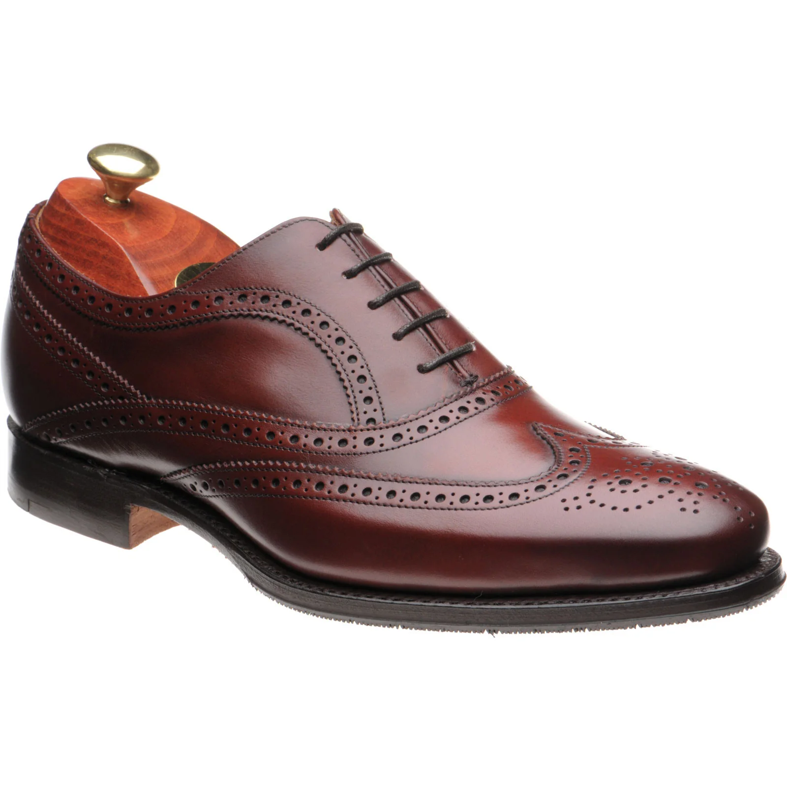 Barker Turing mens hybrid-soled brogues in cherry calf (second)