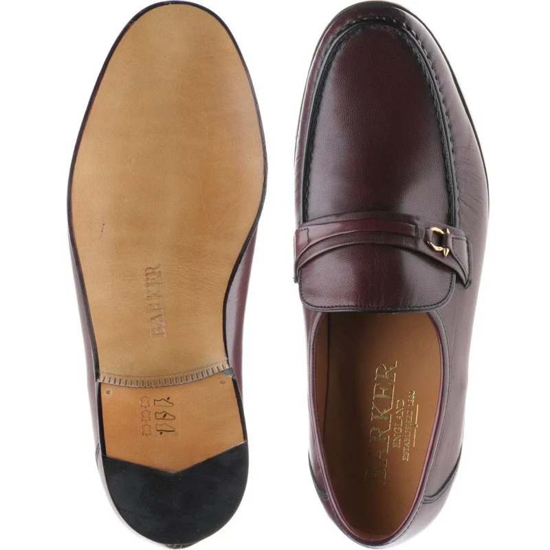 Barker Wade mens loafers in burgundy kid - Image 3