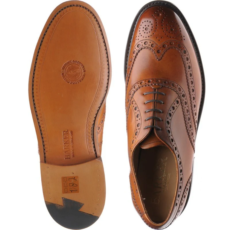 Barker Westfield mens brogues in cedar calf - Image 3