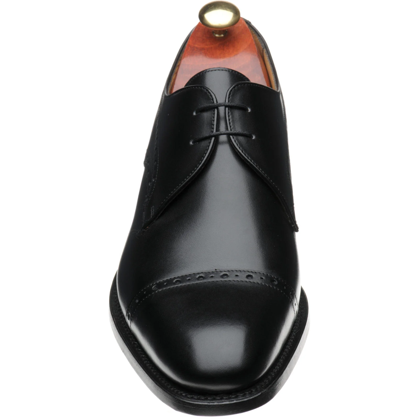 Barker Wye mens hybrid-soled semi-brogues in black calf - Image 2