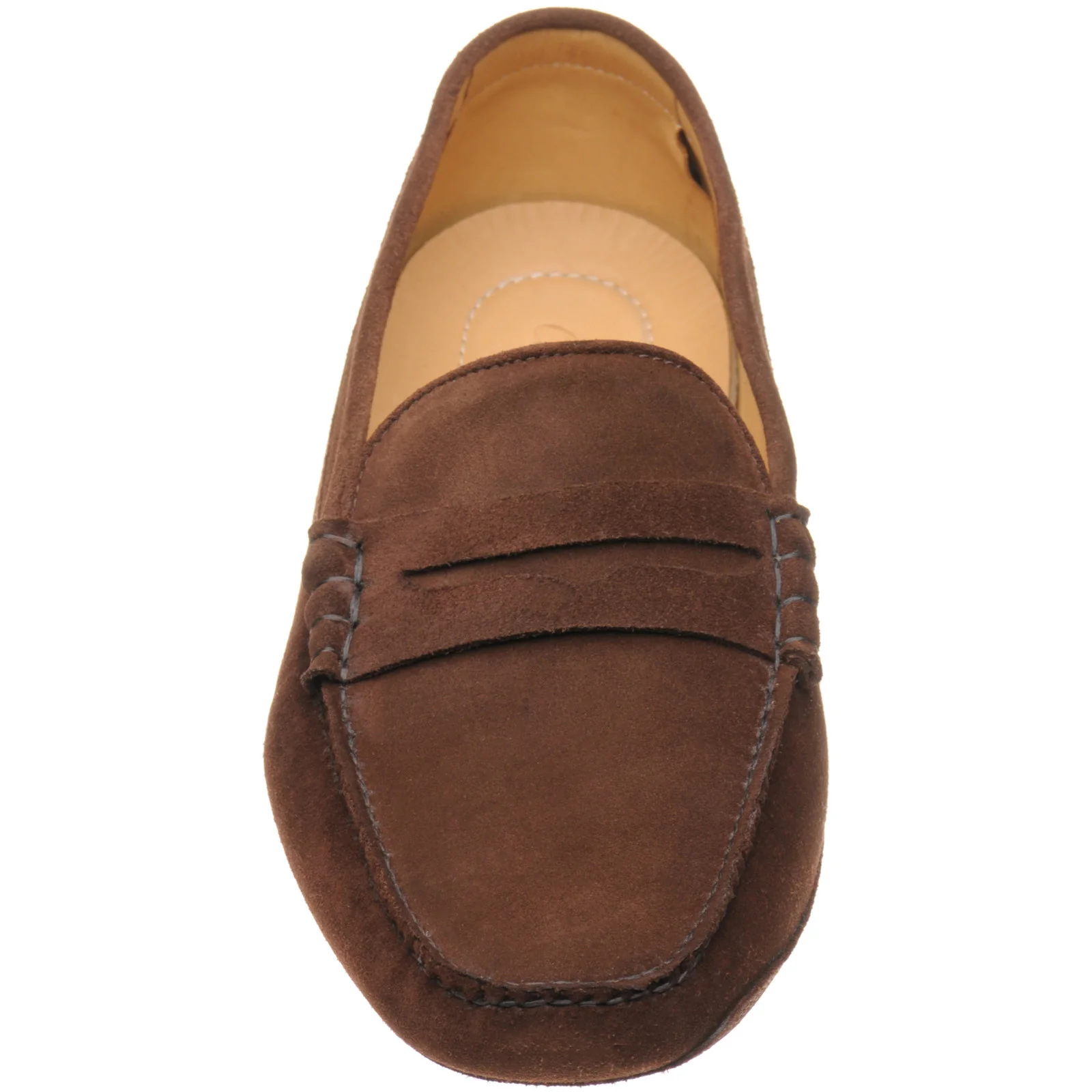 Carlos Santos 1007 mens rubber-soled driving moccasins in brown suede - Image 2