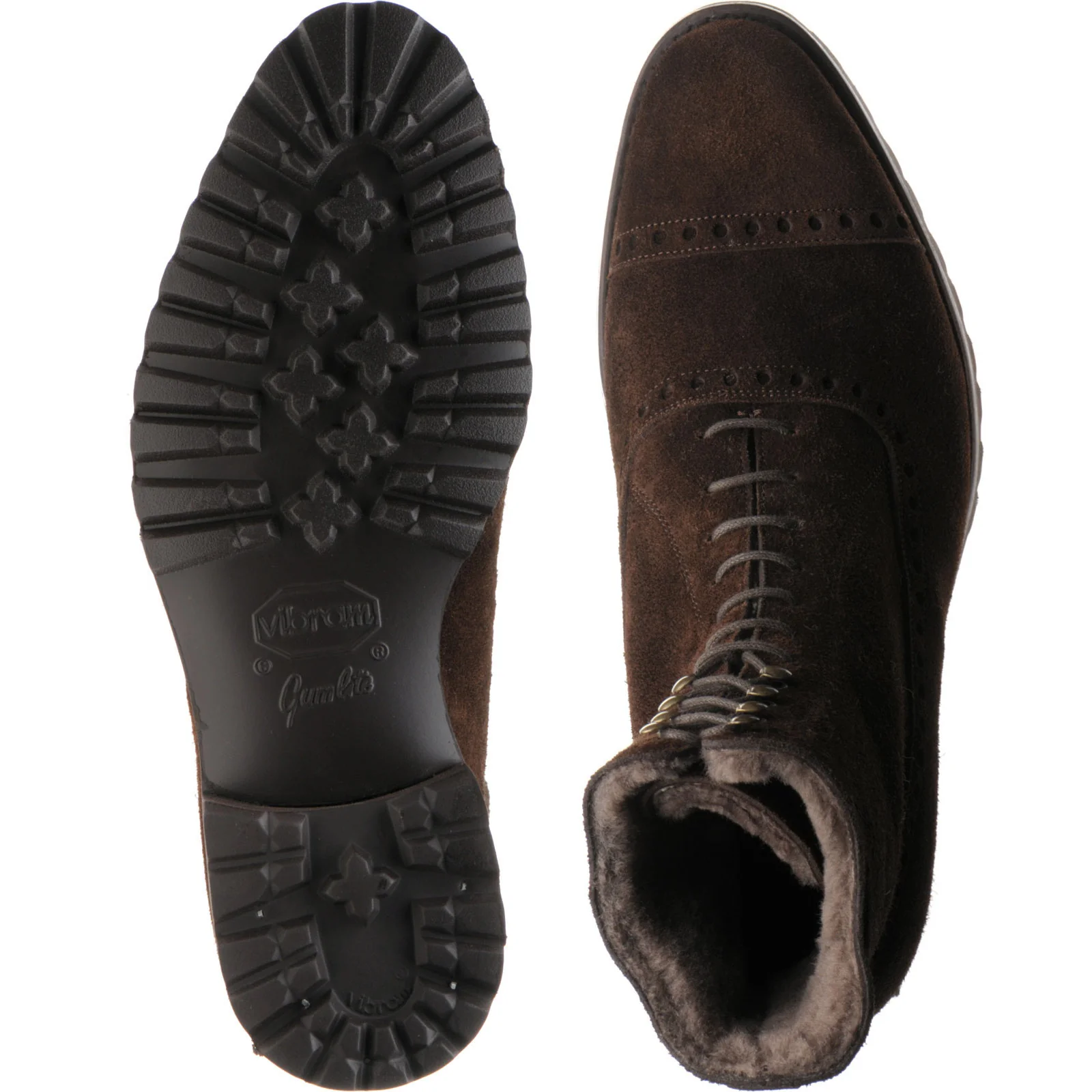 Carlos Santos 1038 mens rubber-soled boots in brown suede - Image 3