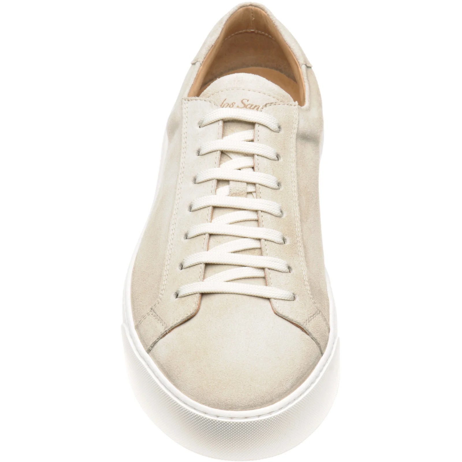 Carlos Santos 1655 mens rubber-soled trainers in sand suede - Image 2