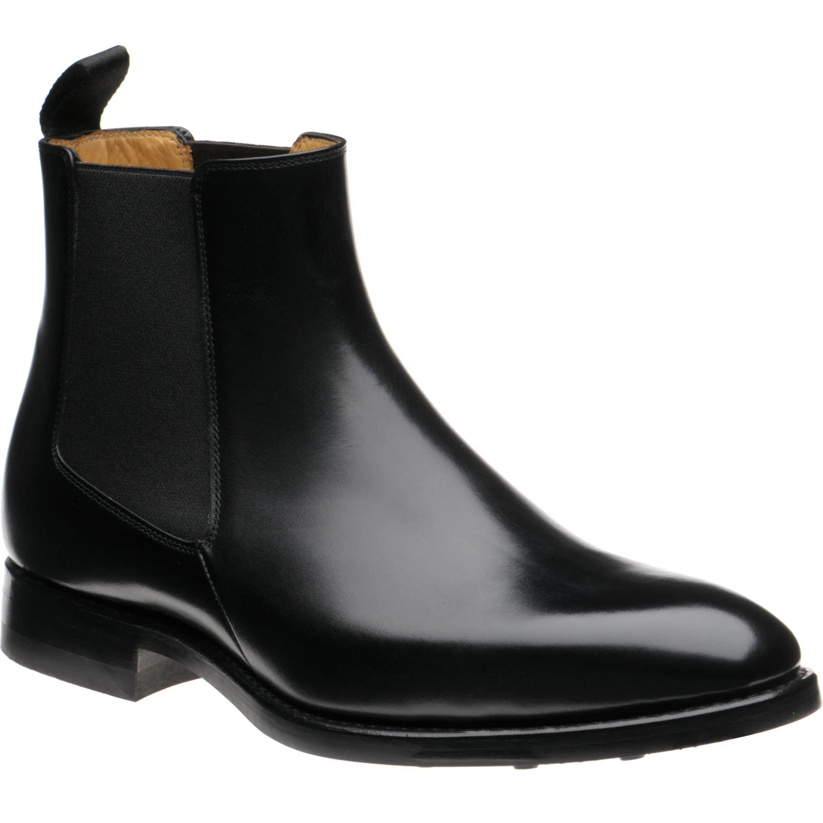 Carlos Santos 7902 Rubber mens rubber-soled Chelsea boots in black calf