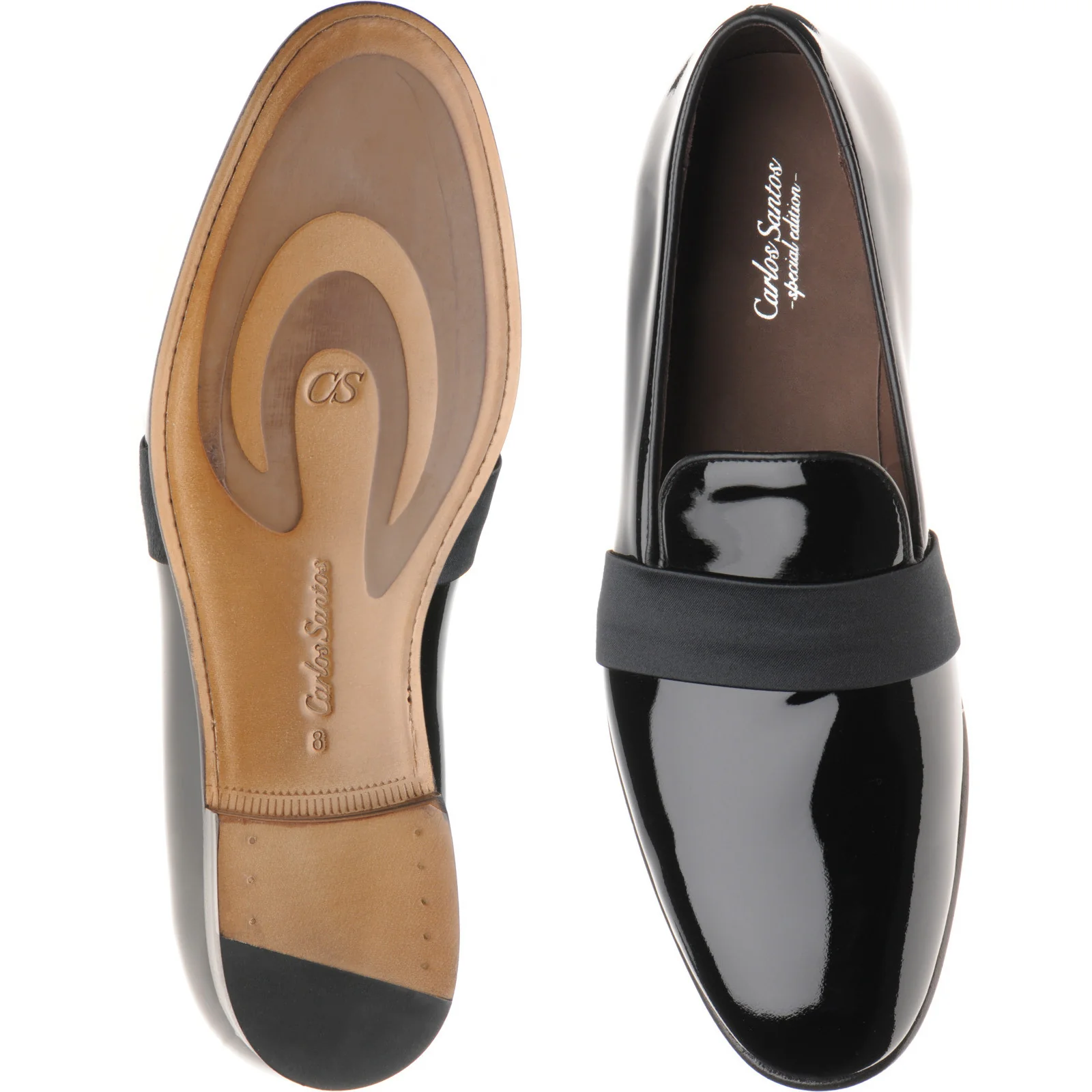 Carlos Santos 9110 mens loafers in black patent - Image 3