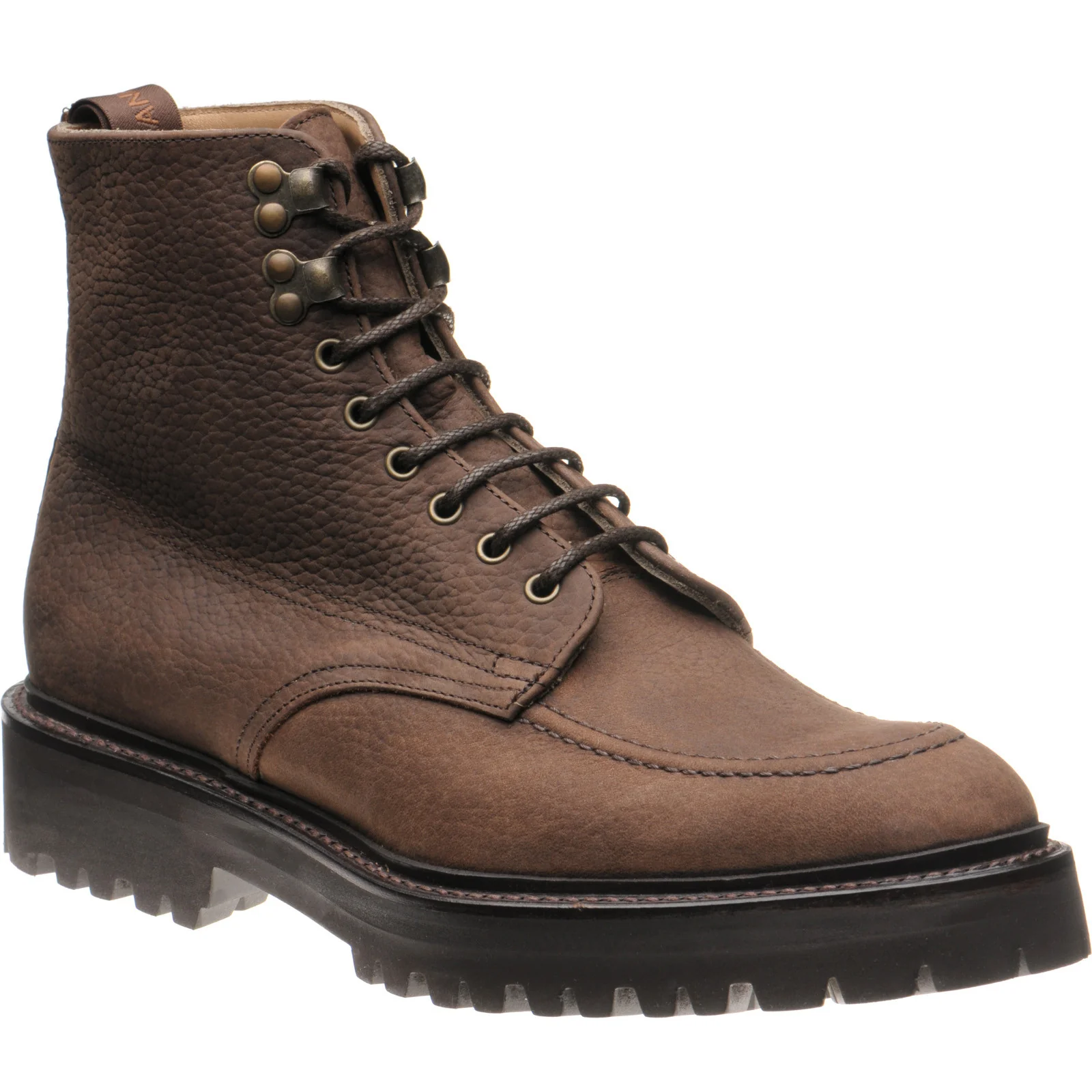 Cheaney Brixton M mens rubber-soled Derby shoes in brown nubuck grain