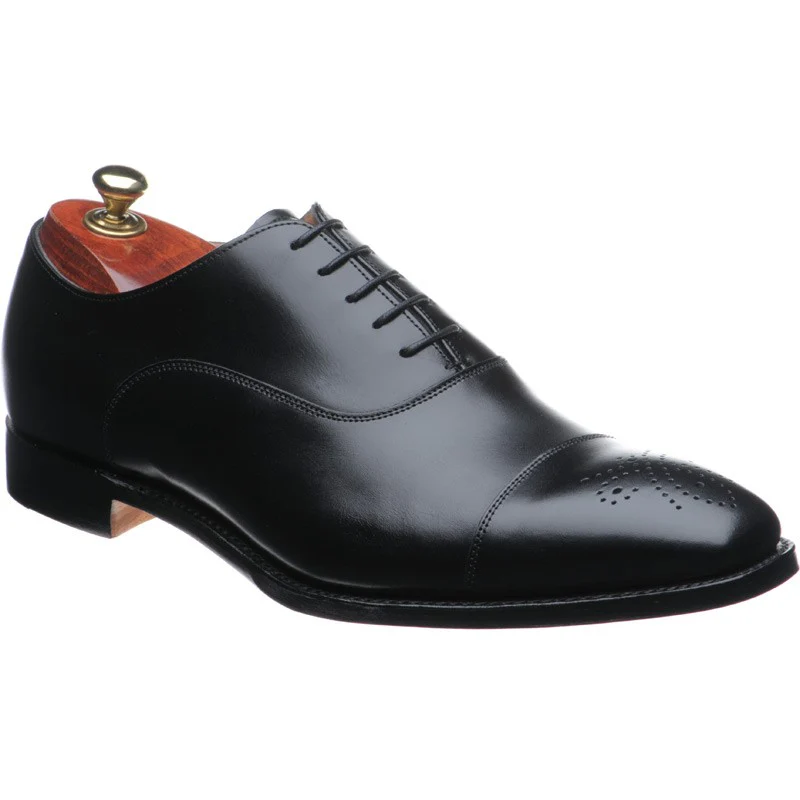 Cheaney Cambridge mens semi-brogues in black calf
