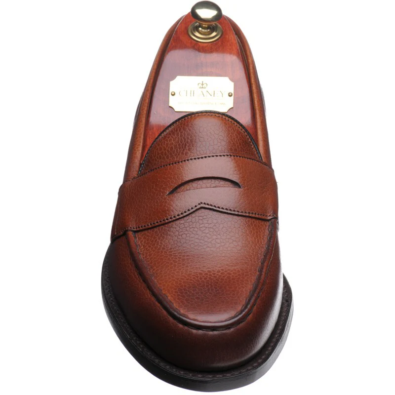 Cheaney Howard R mens rubber-soled loafers in mahogany grain - Image 2