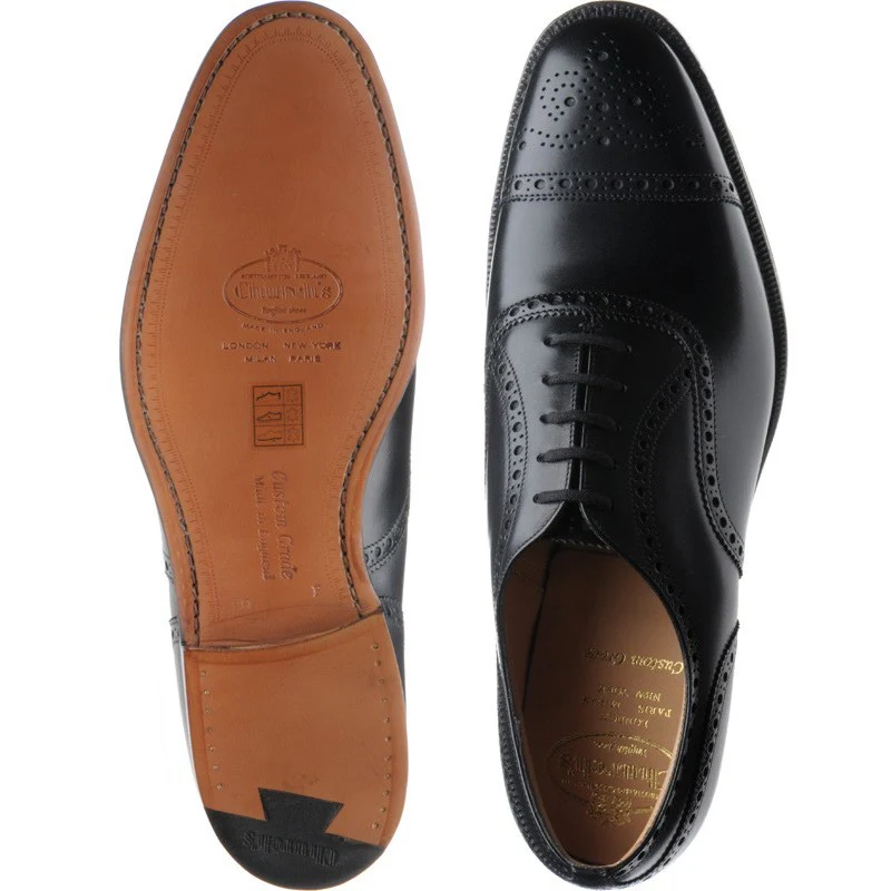 Church Diplomat mens semi-brogues in black calf - Image 3