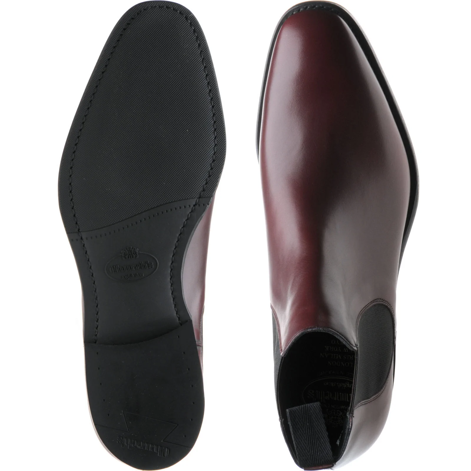Church Prenton mens rubber-soled Chelsea boots in burgundy calf - Image 3