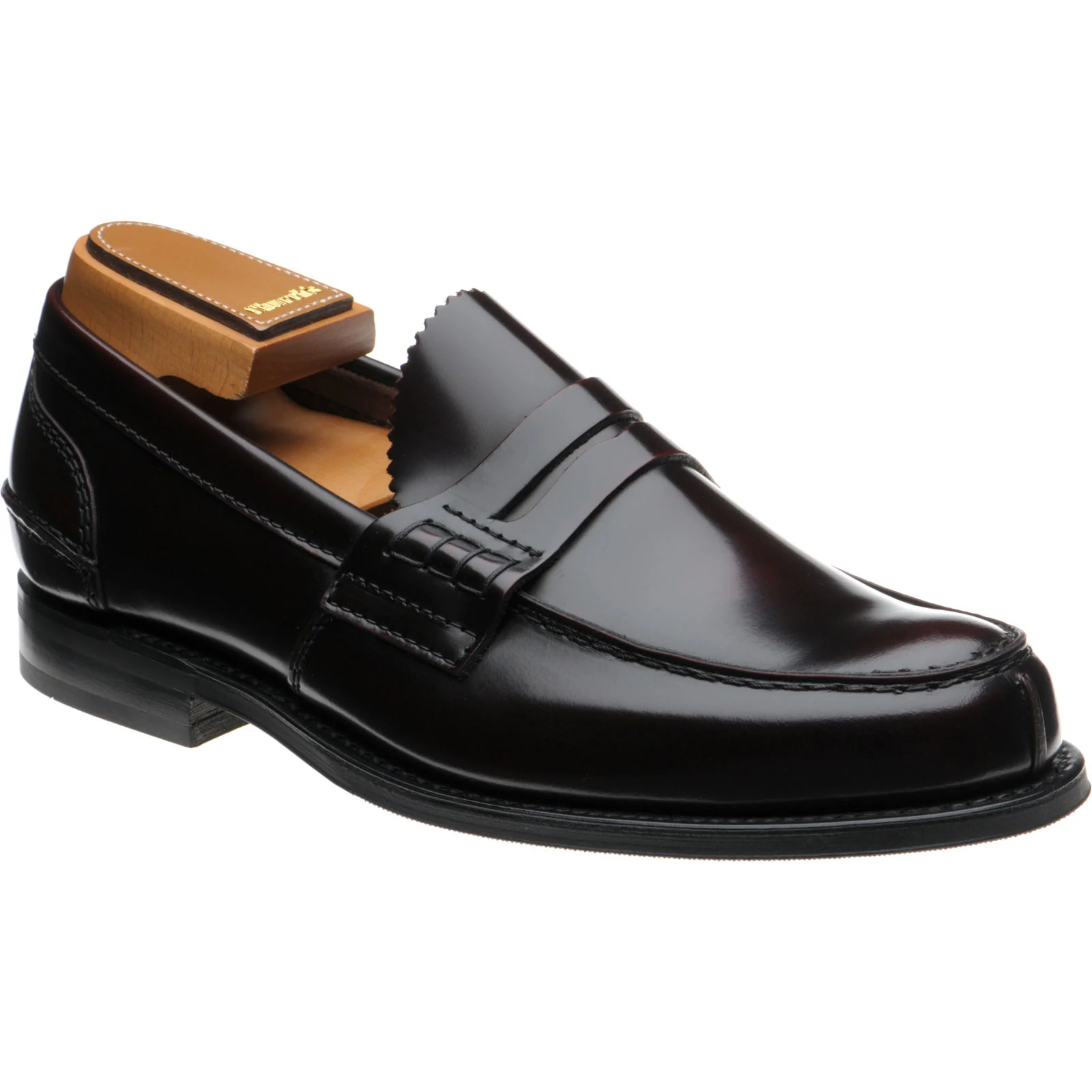 Church Tunbridge R mens rubber-soled loafers in burgundy