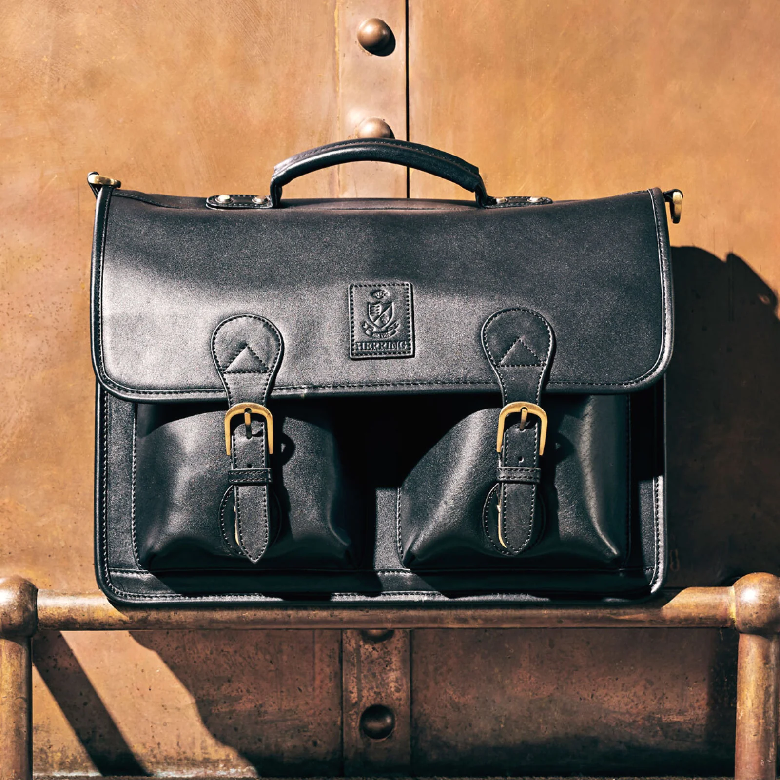 Herring Aldgate Briefcase in black calf - Image 7