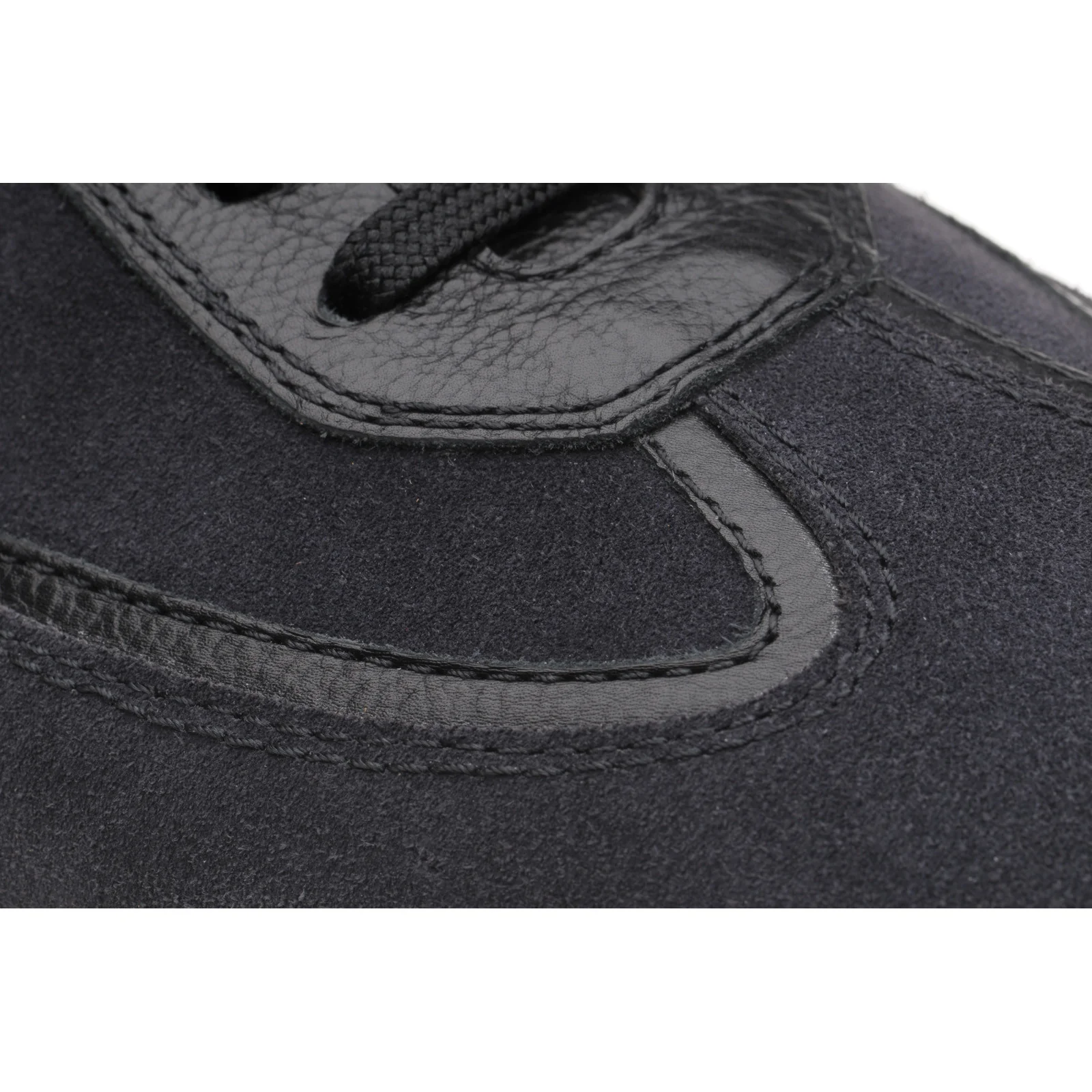 Herring Algarve mens rubber-soled trainers in navy suede and black grain - Image 5