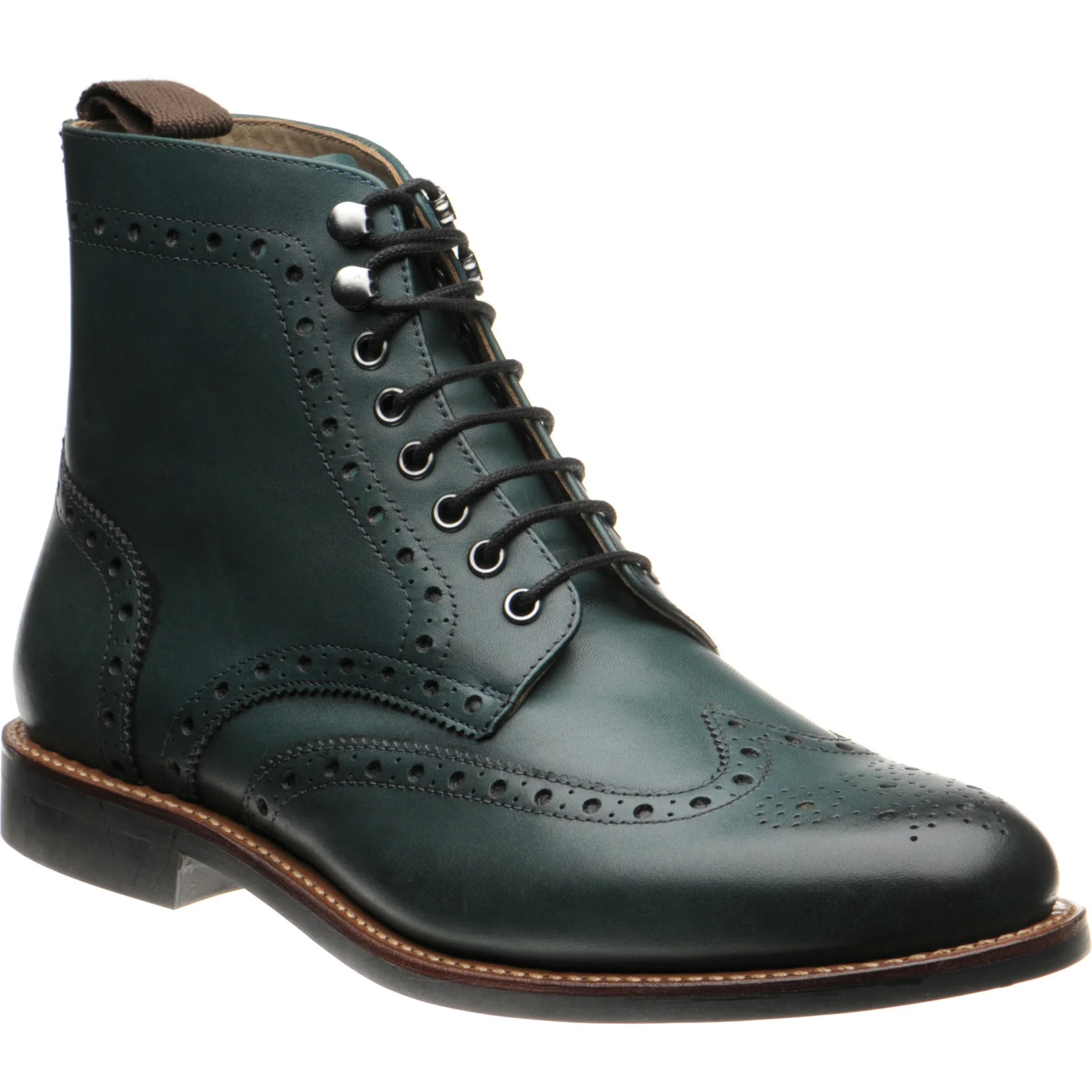 Herring Ambleside II Rubber mens rubber-soled brogue boots in emerald