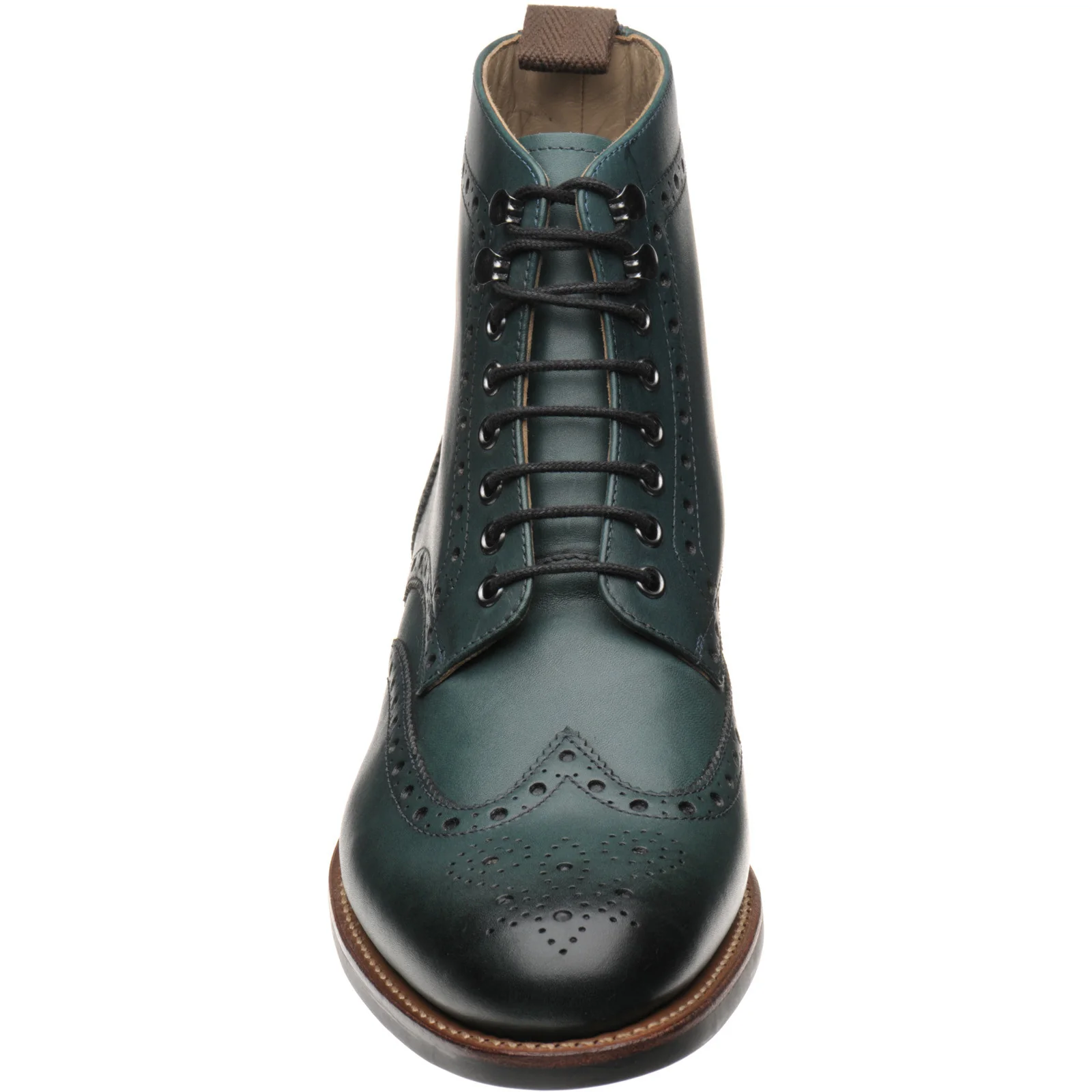 Herring Ambleside II Rubber mens rubber-soled brogue boots in emerald - Image 2