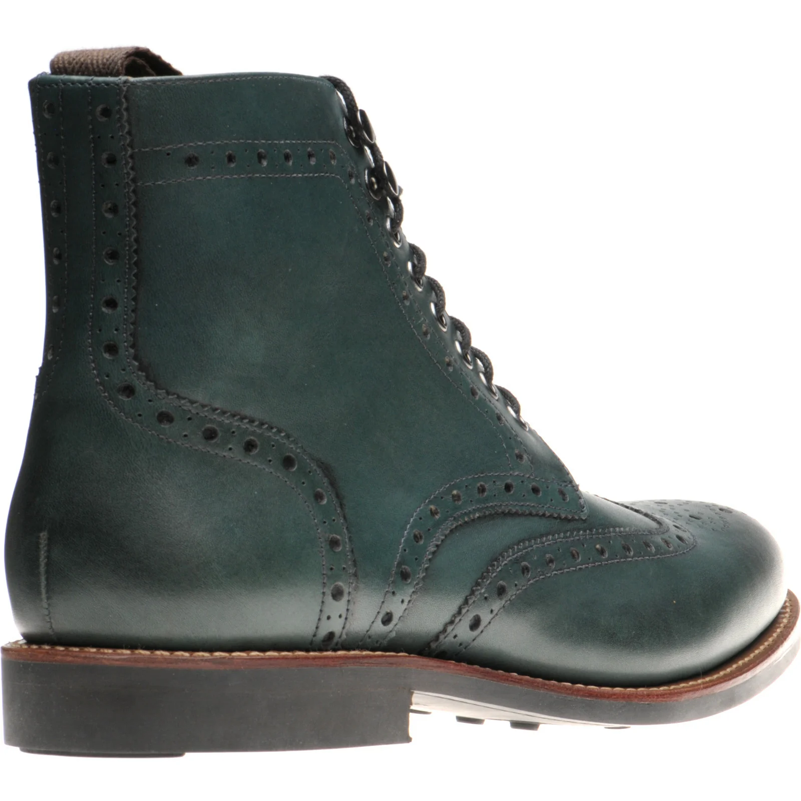 Herring Ambleside II Rubber mens rubber-soled brogue boots in emerald - Image 4