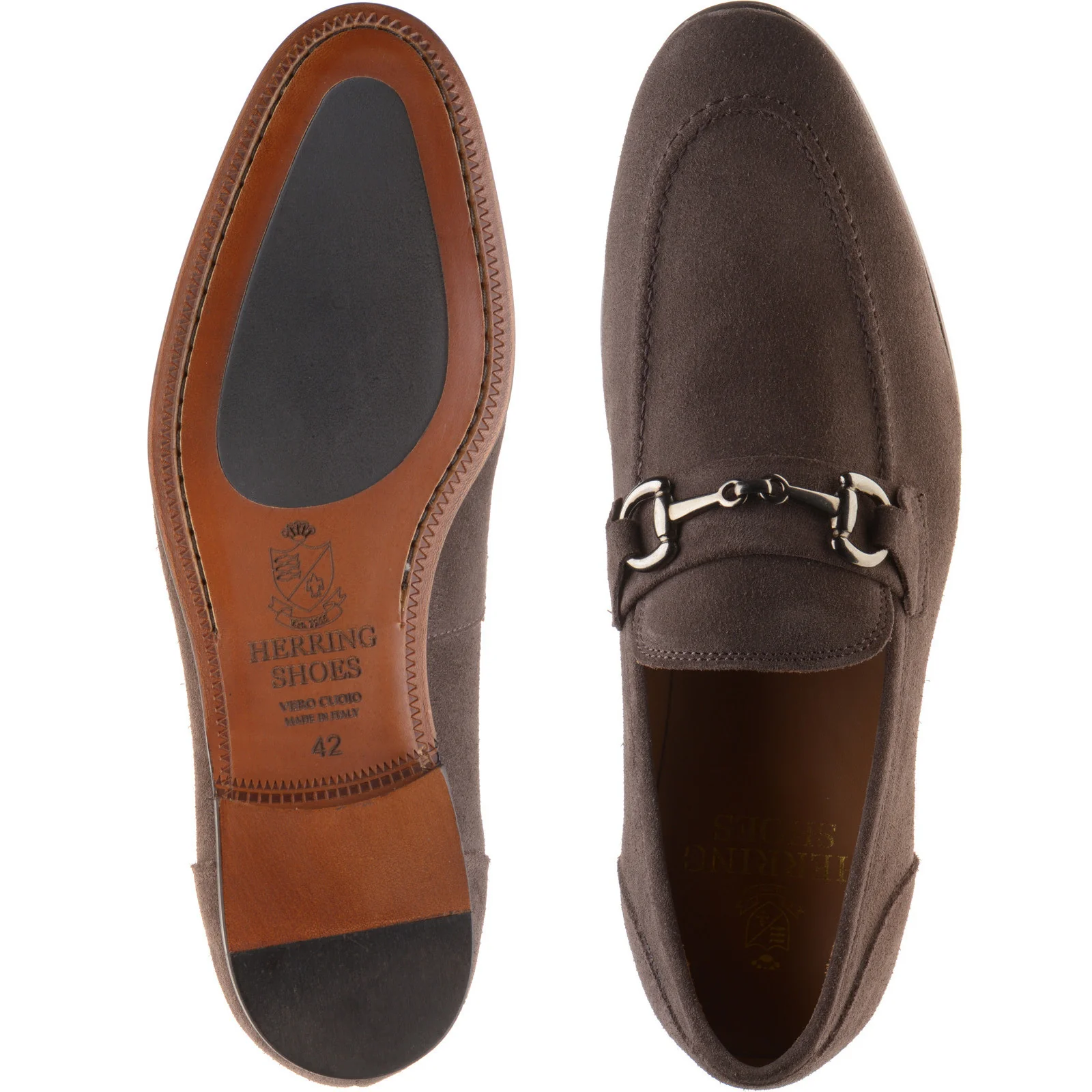 Herring Ancona mens hybrid-soled loafers in mocha suede - Image 3