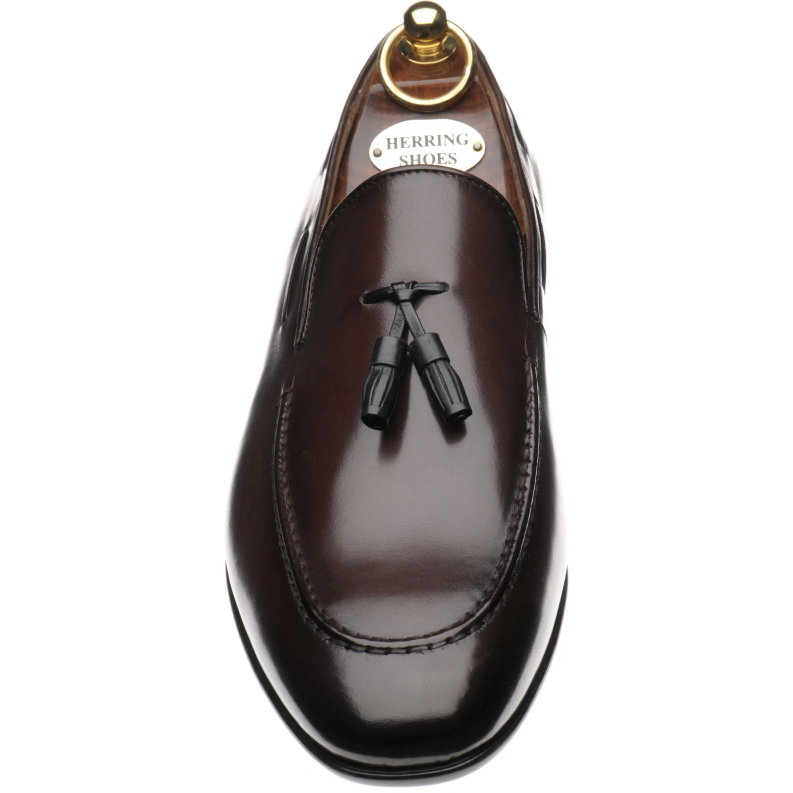 Herring Andalusia mens rubber-soled tasselled loafers in brown calf (second) - Image 2