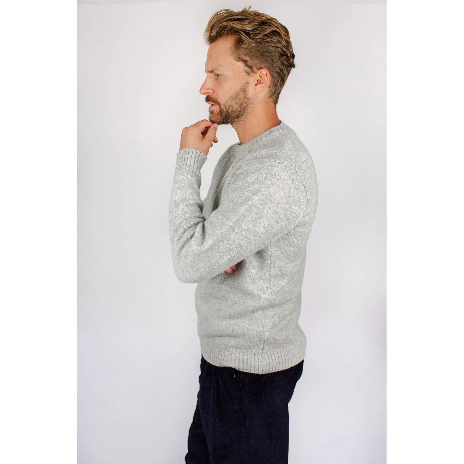 Herring Annan Crew Jumper by Peregrine in light grey - Image 2