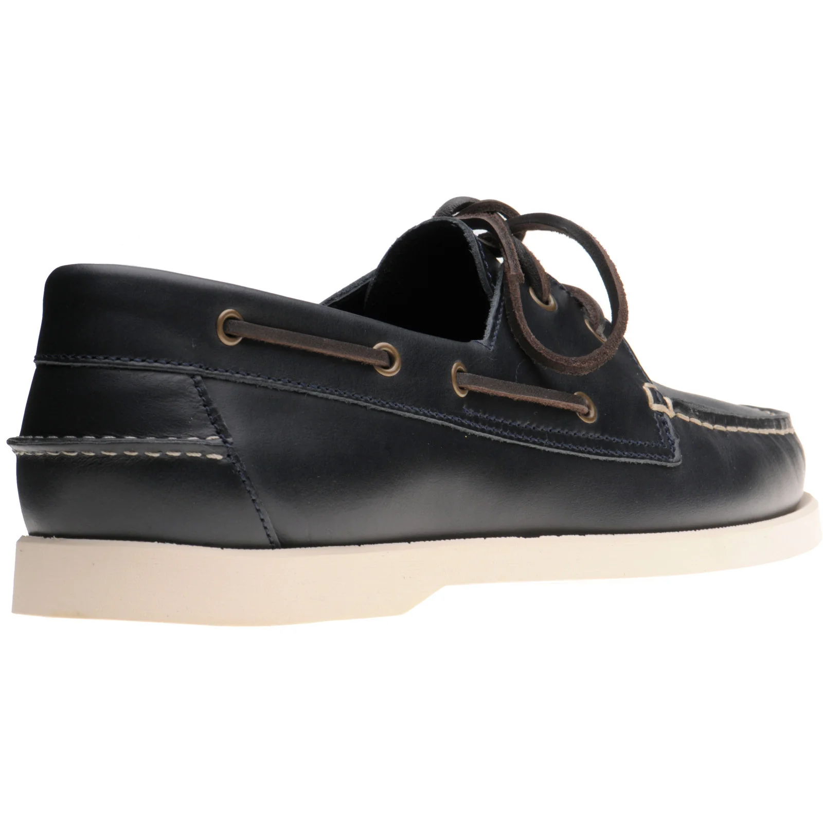 Herring Atlantic mens rubber-soled deck shoes in navy waxy - Image 4